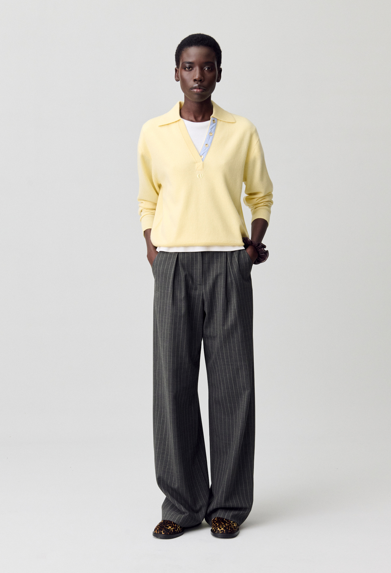 Claudie - Pantalon droit taille haute - Anthracite - Taille 40 - Pour Femme