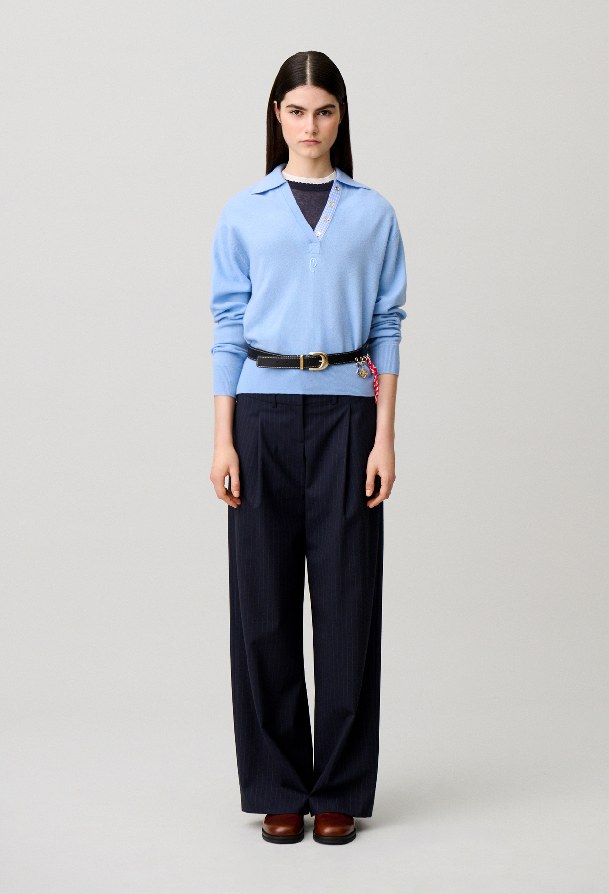 Claudie - Pull laine et cachemire - Bleu Ciel - Taille 1 - Pour Femme