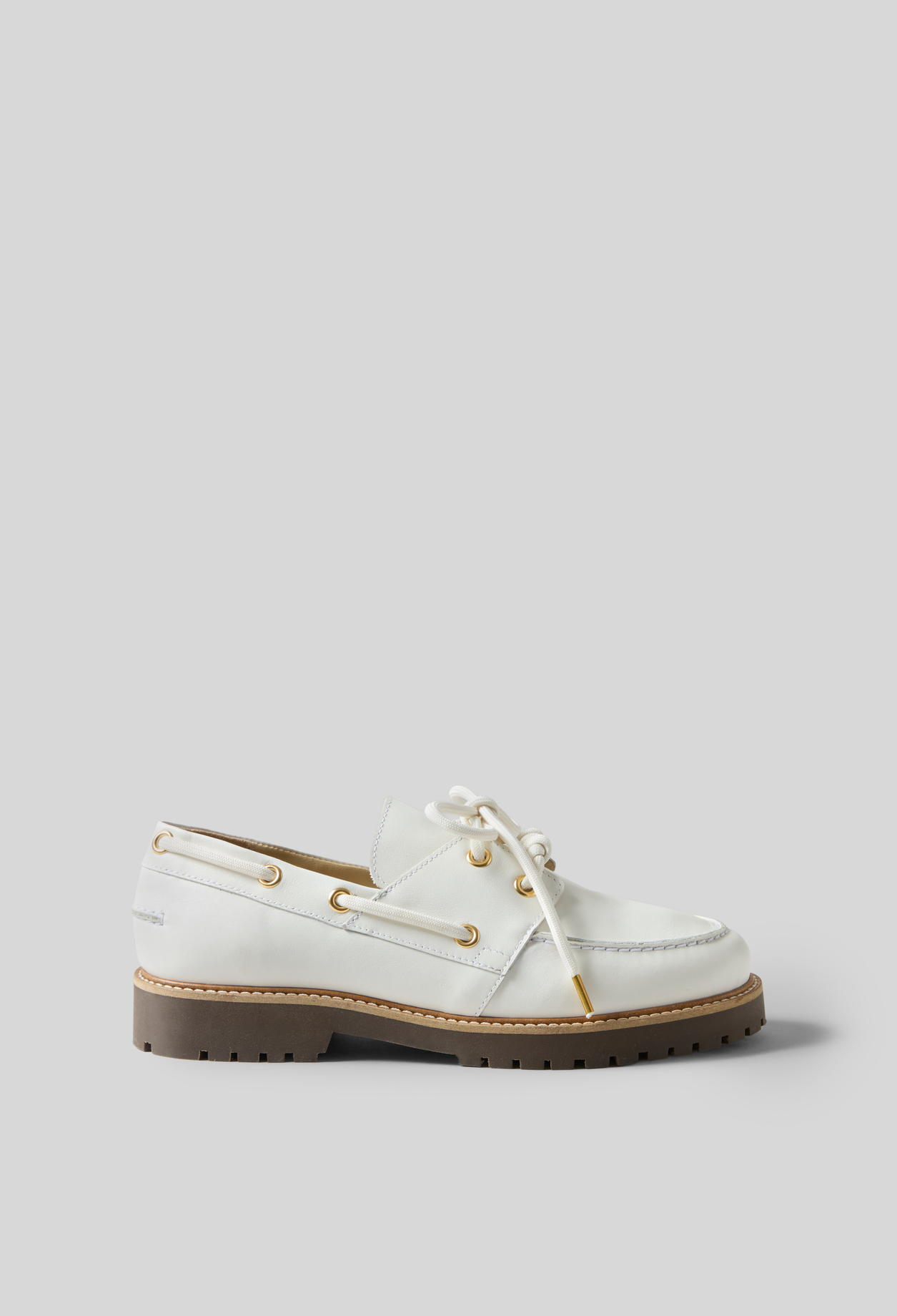 Claudie - Chaussures bateau cuir - Ecru - Taille 41 - Pour Femme