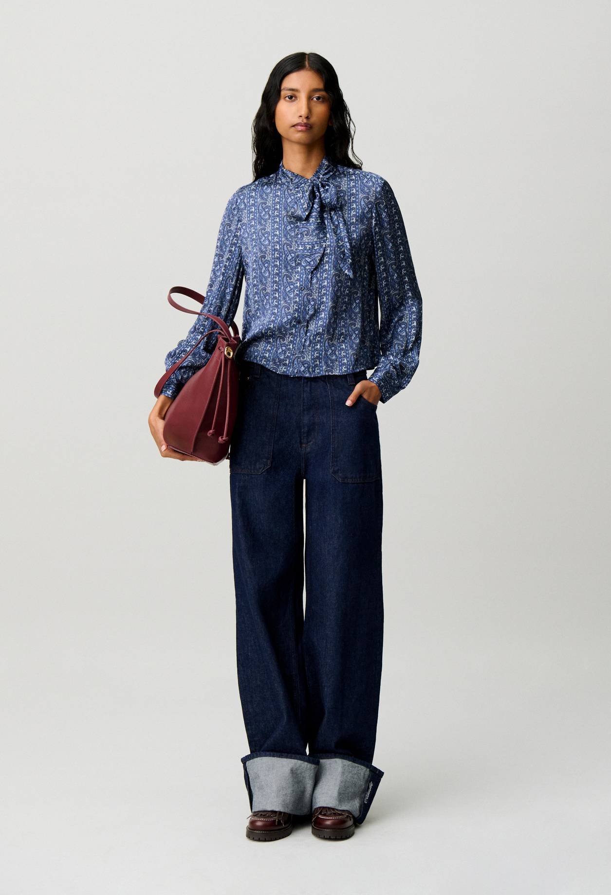 Chemise imprimée lavallière
