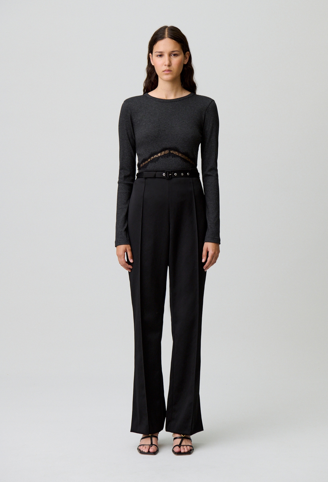 Pantalon droit satiné - Femme - Noir - Taille 34 - Claudie Pierlot