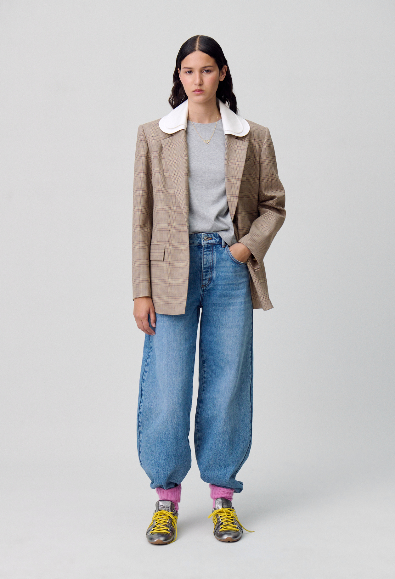 Veste droite tailleur carreaux - Claudie Pierlot - Modalova