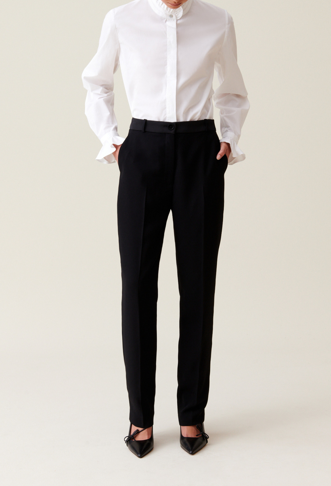 Claudie - Pantalon tailleur coupe cigarette - Noir - Taille 34 - Pour Femme