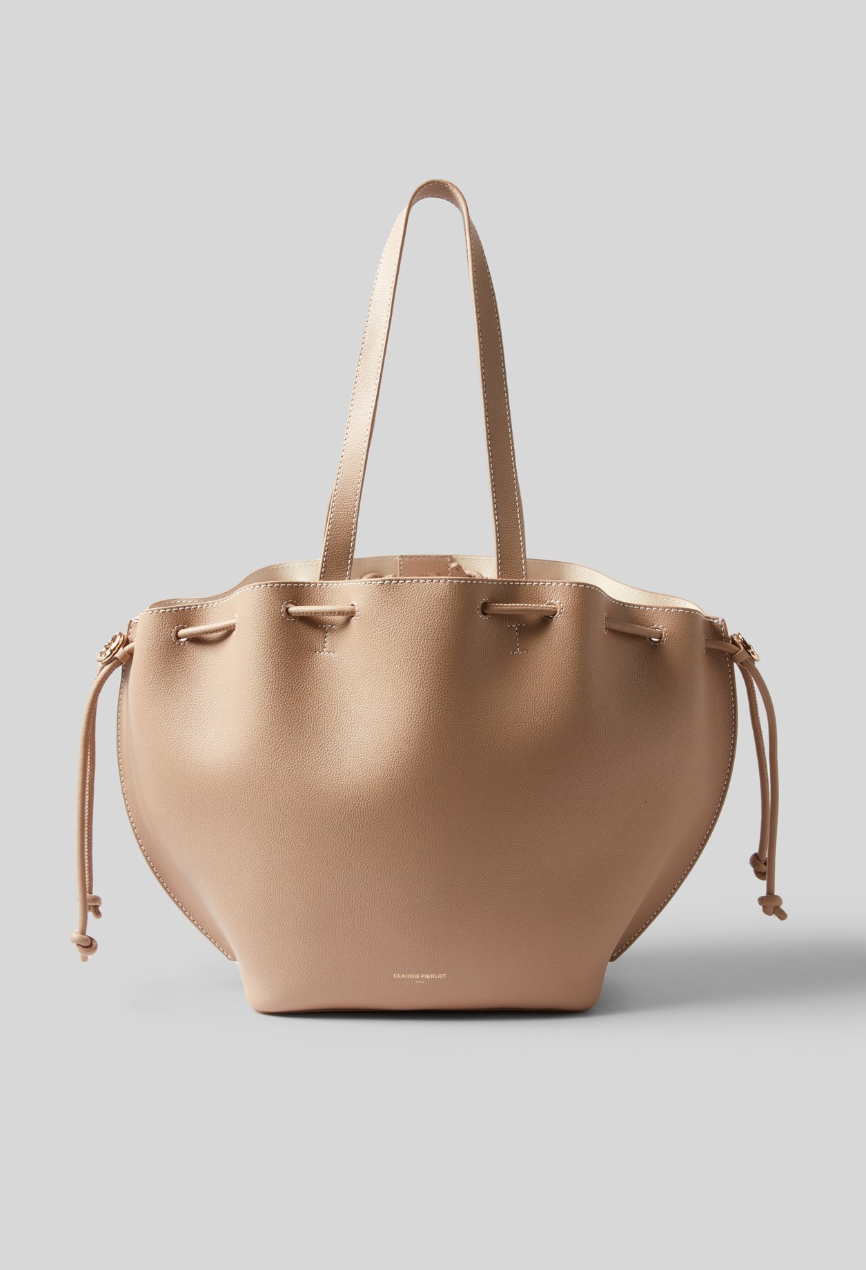 Sac Alban cuir grainé - Femme - Beige - Claudie Pierlot