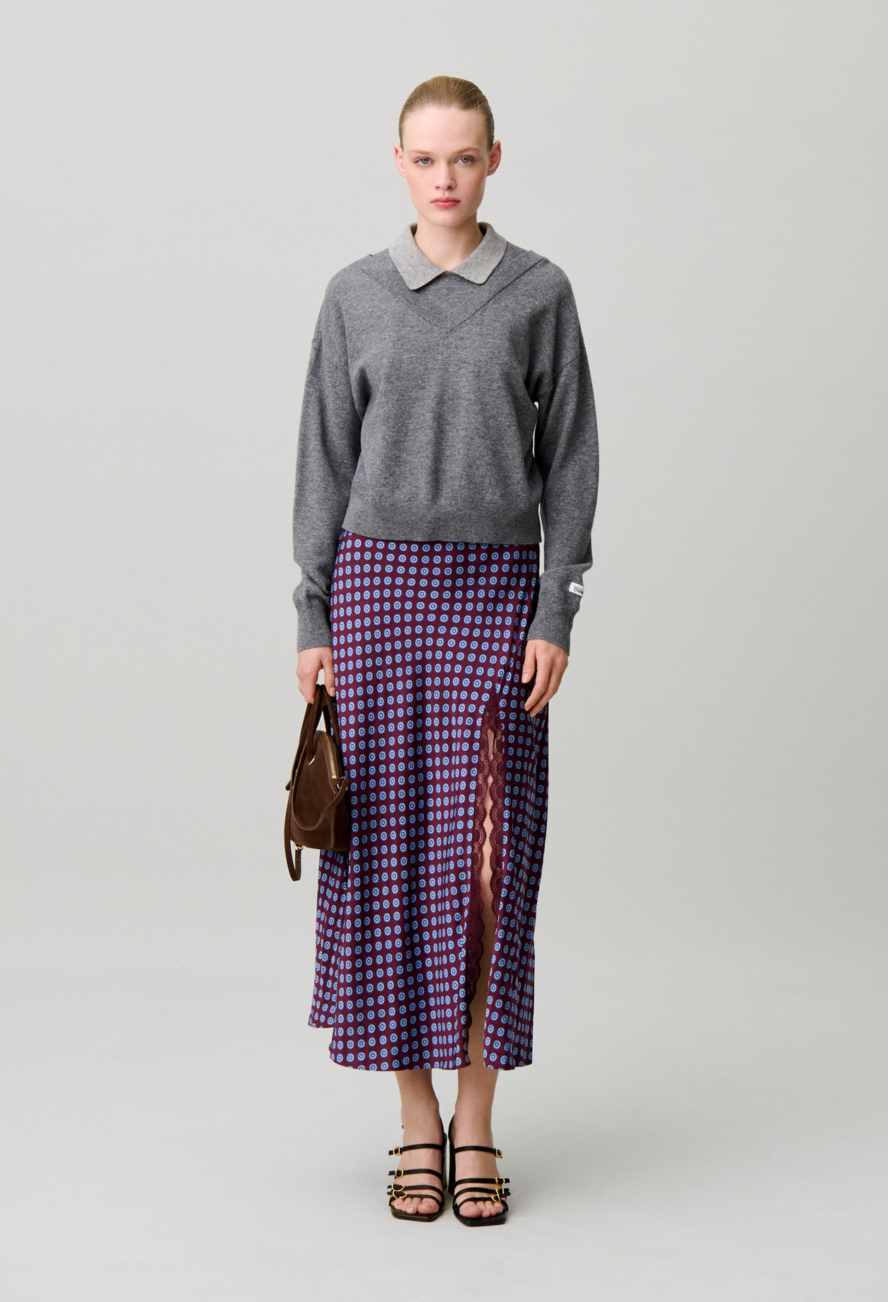 Claudie - Pull col v laine - Gris - Taille 4 - Pour Femme