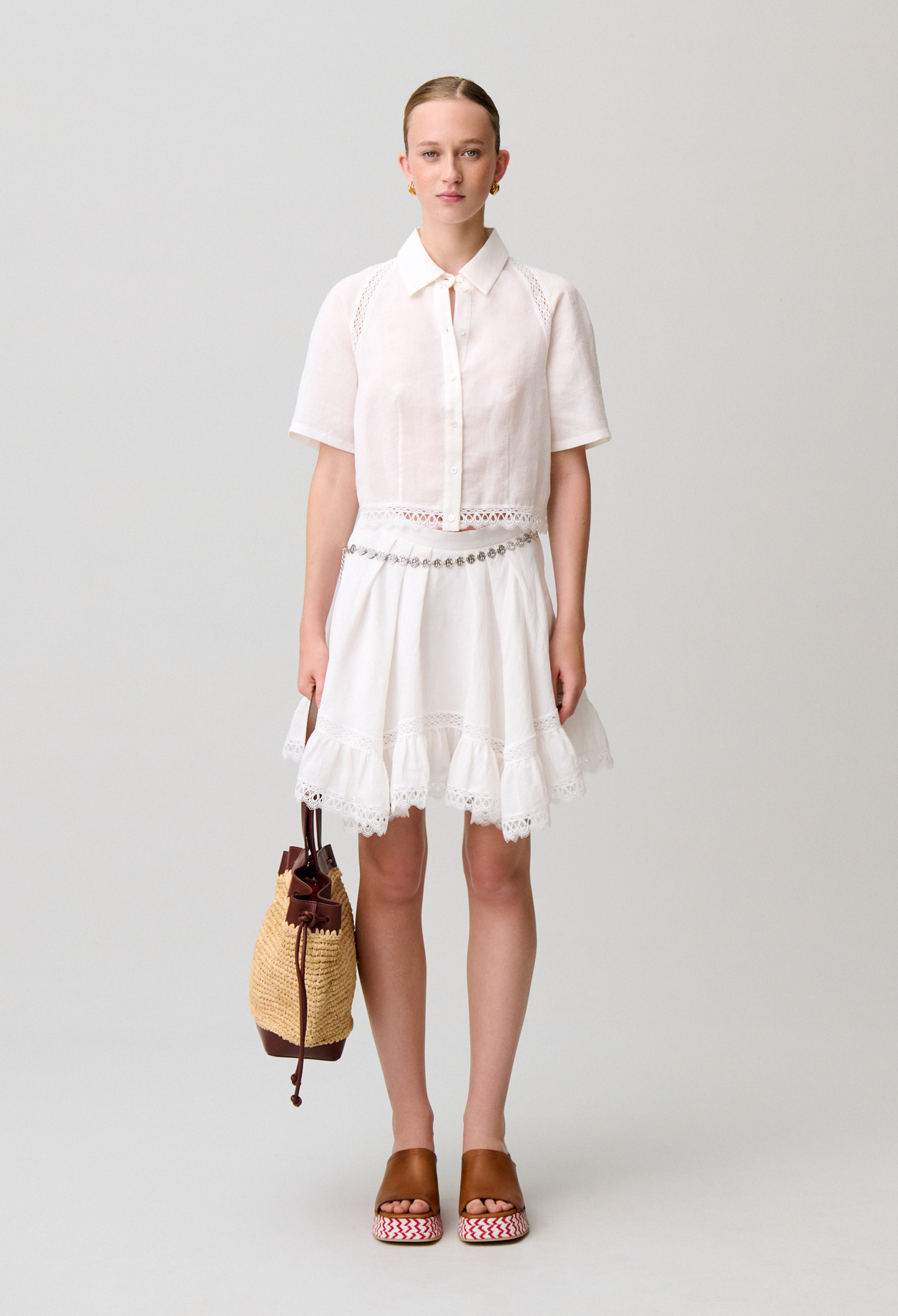 Claudie - Chemise dentelle - Ecru - Taille 36 - Pour Femme