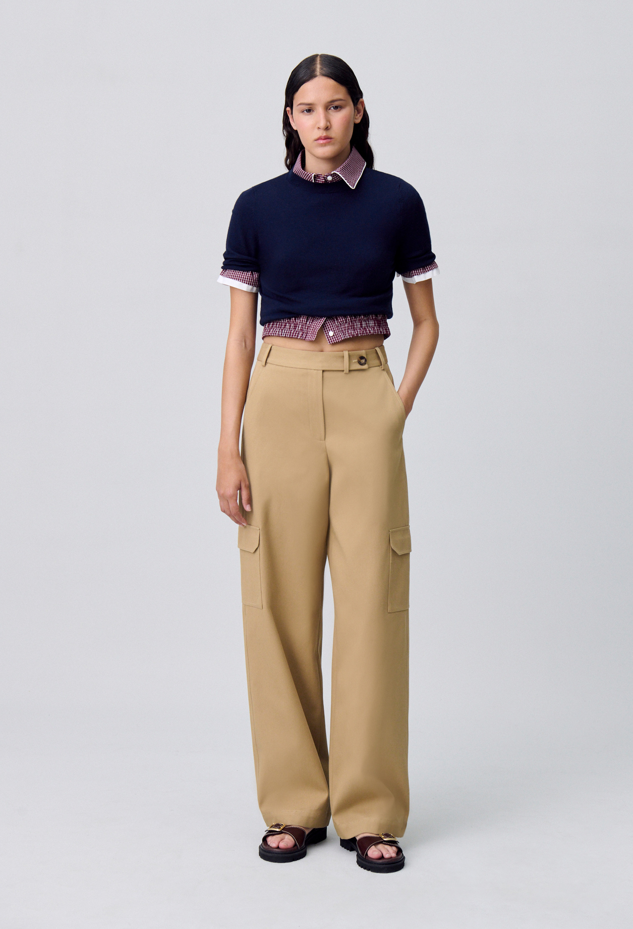 Pantalon cargo droit large - Claudie Pierlot - Modalova