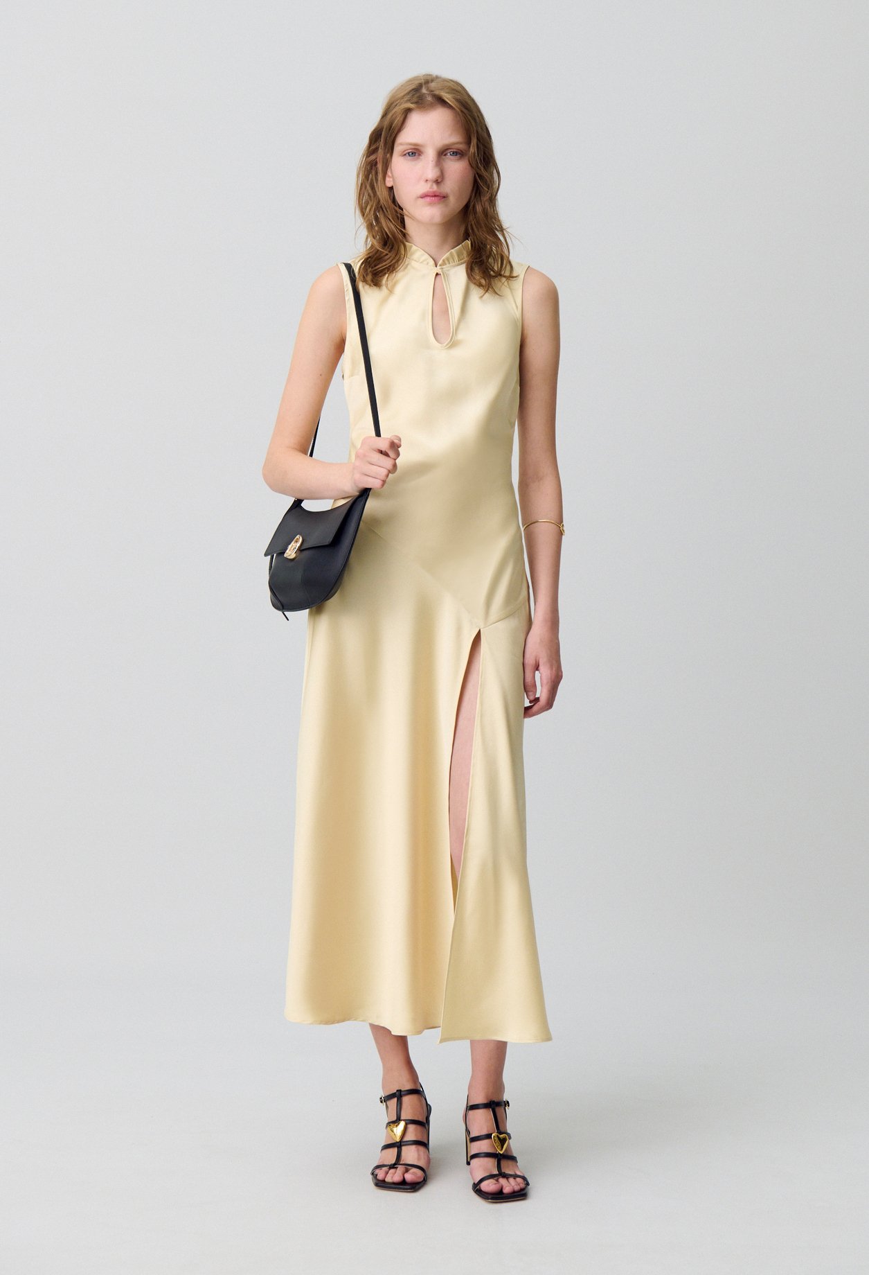 Robe longue fluide - Femme - Jaune Layette - Claudie Pierlot