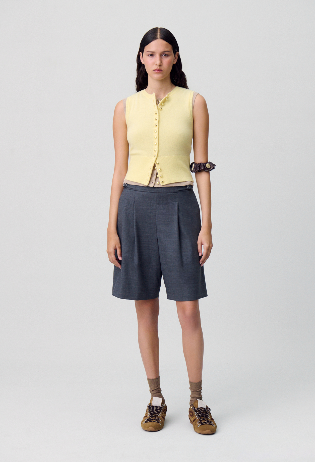 Short bermuda à plis - Femme - Anthracite - Taille 36 - Claudie Pierlot