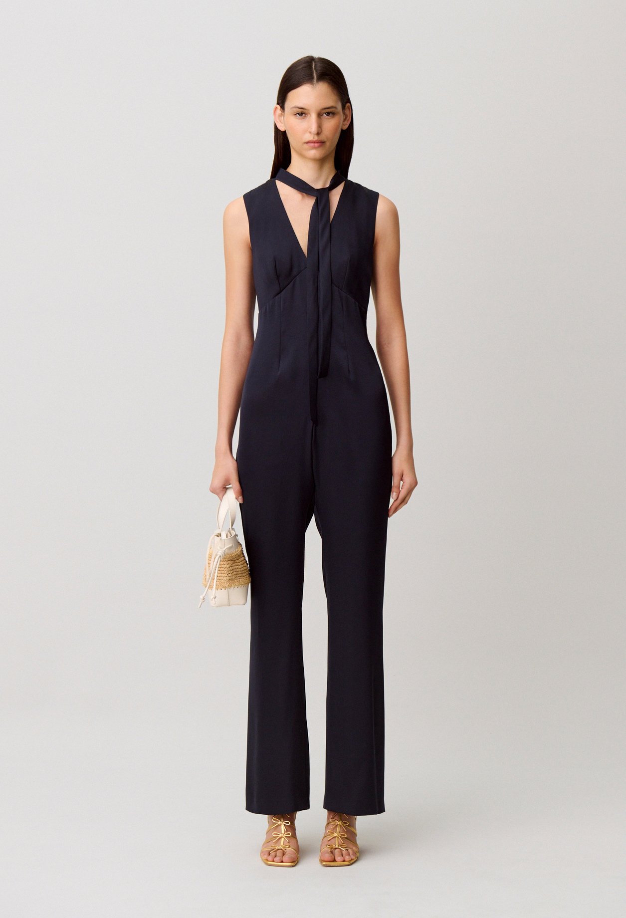 Combinaison satinée - Femme - Marine - Taille 40 - Claudie Pierlot