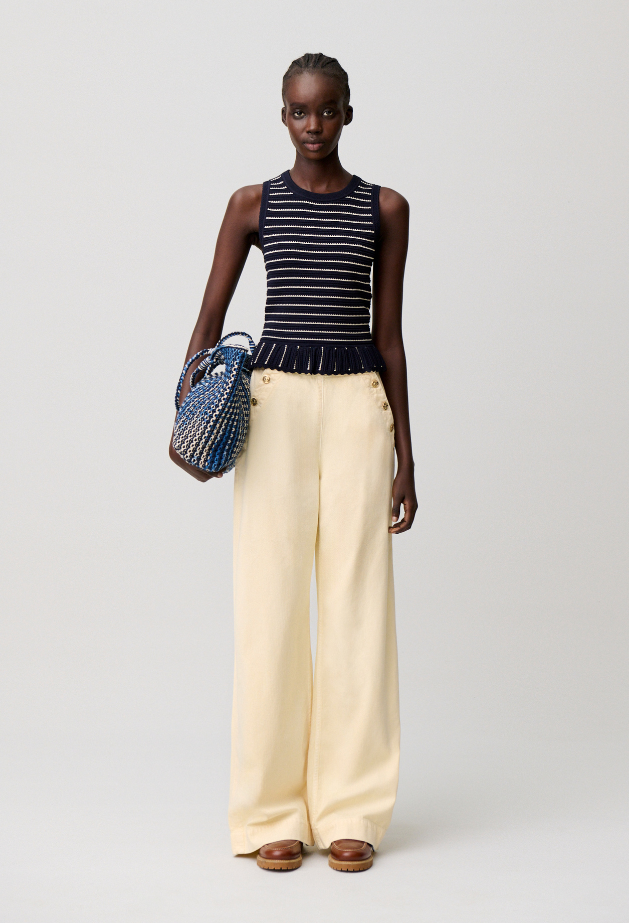 Jean pont denim - Femme - Jaune Pale - Taille 34 - Claudie Pierlot
