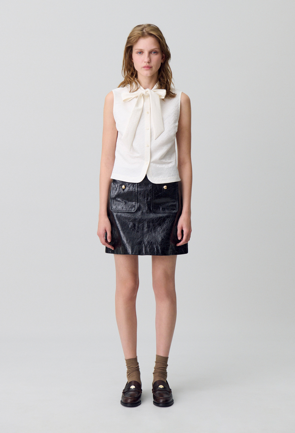 Claudie - Chemise sans manches - Ecru - Taille 36 - Pour Femme