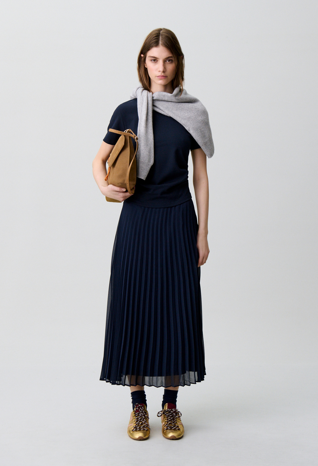 Robe bi-matières trompe-l'œil - Femme - Marine - Taille 3 - Claudie Pierlot