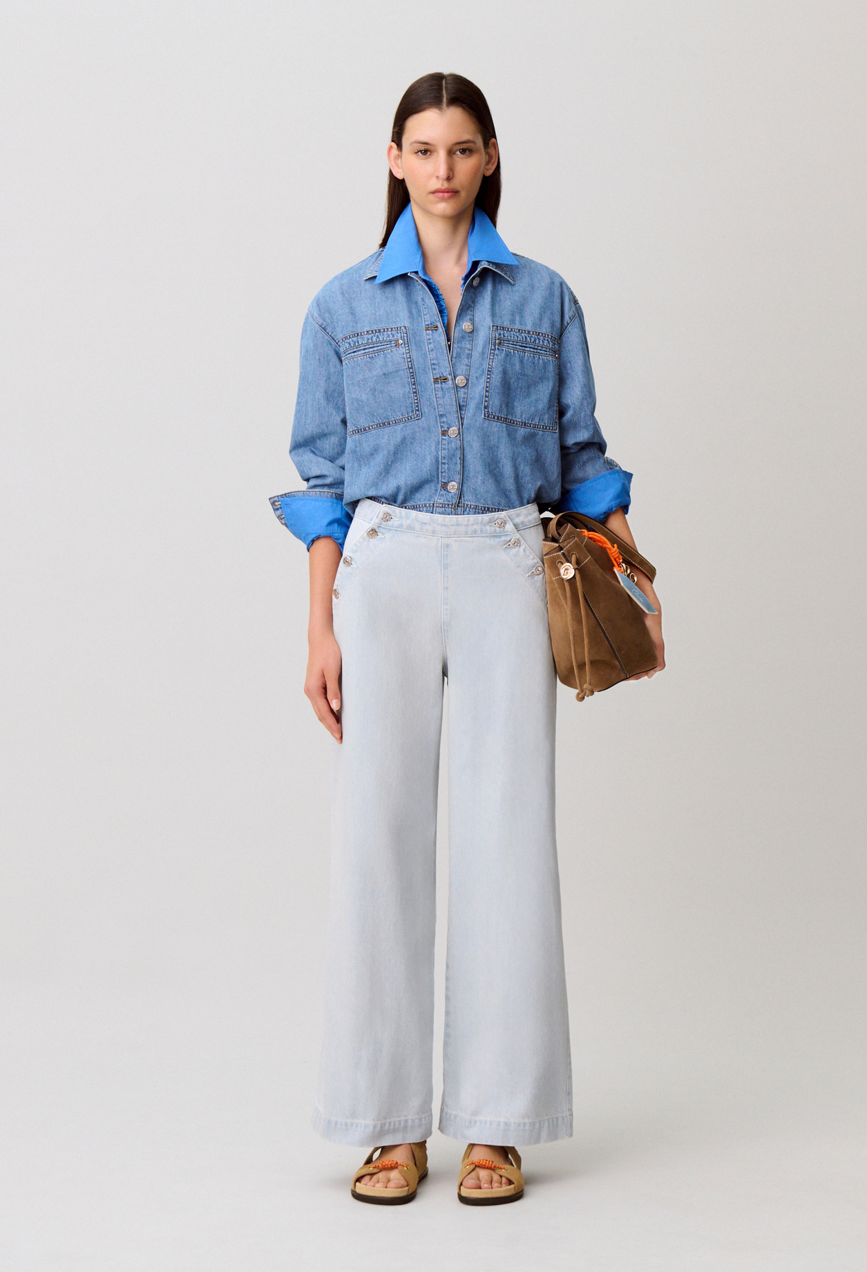 Jean à pont denim - Femme - Denim Bleu Clair - Taille 42 - Claudie Pierlot