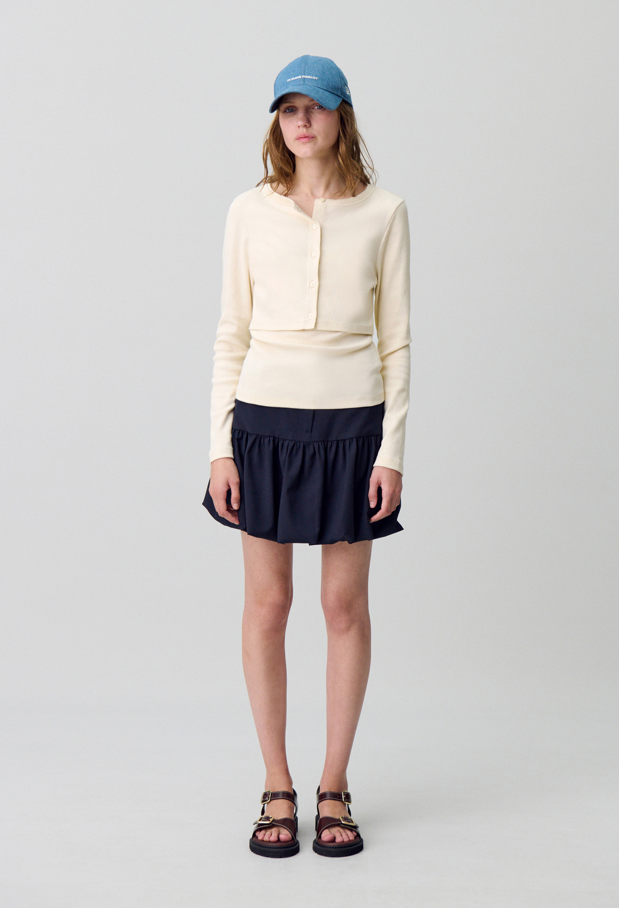 Set t-shirt cardigan coton - Femme - Ecru - Taille XS - Claudie Pierlot