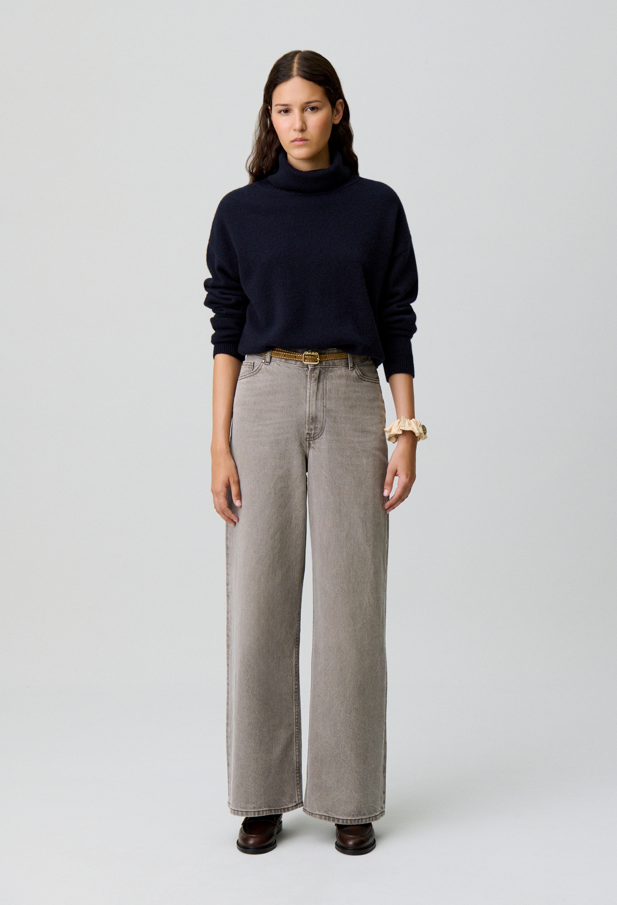Claudie - Jean baggy denim - Beige Gris - Taille 40 - Pour Femme