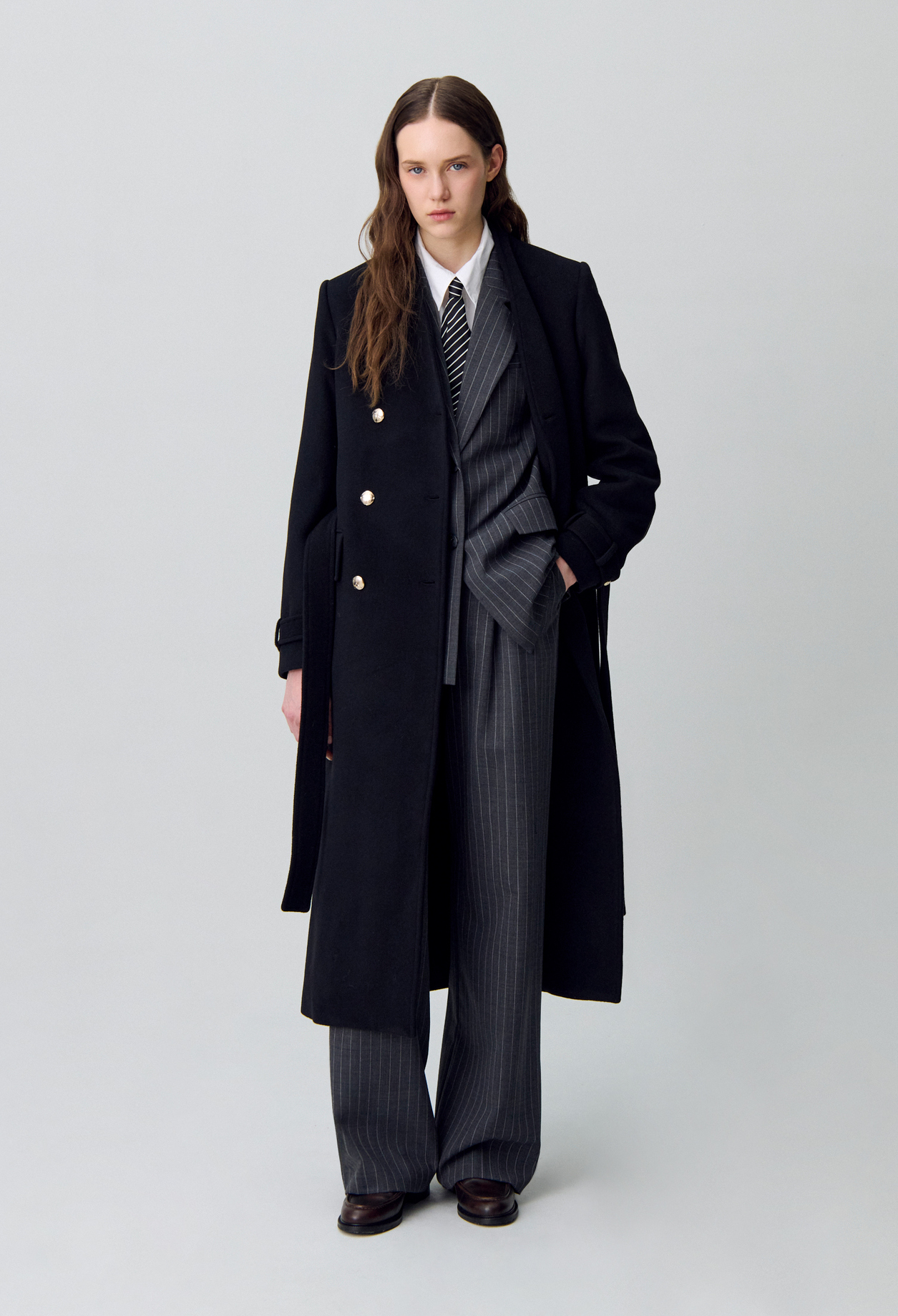 Manteau long croisé - Femme - Noir - Taille 42 - Claudie Pierlot