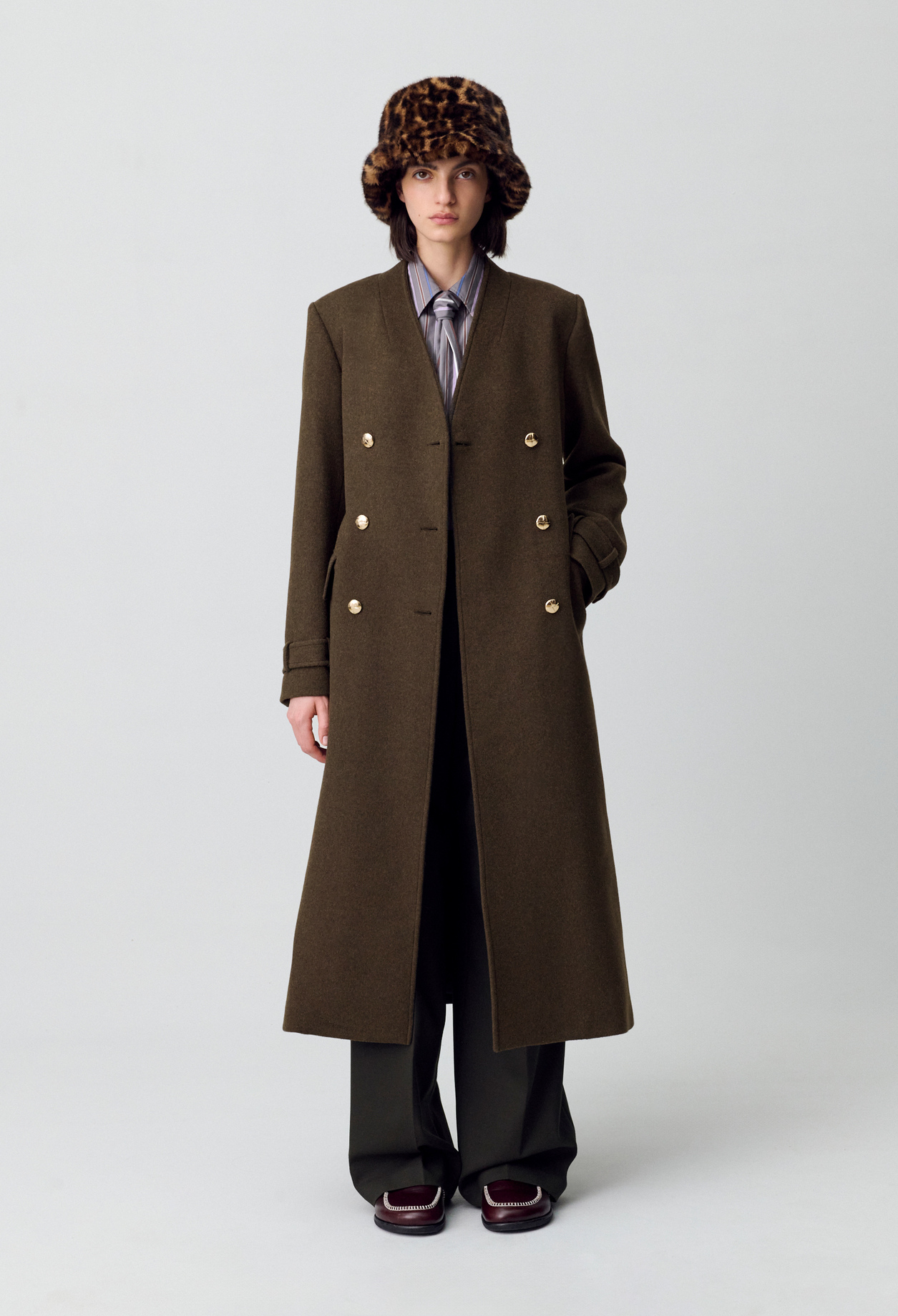 Manteau long kimono - Femme - Kaki - Claudie Pierlot