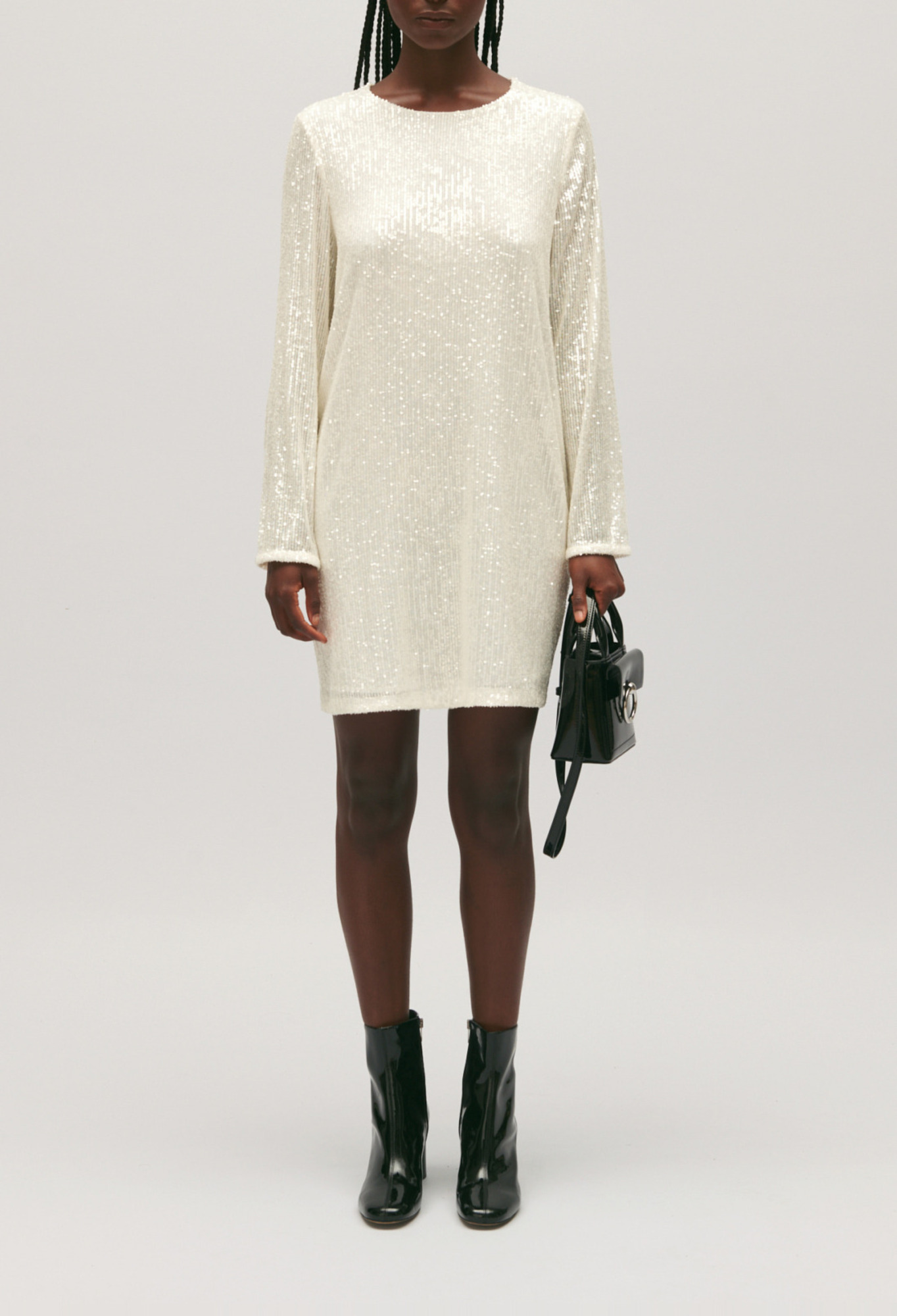 Claudie - Robe courte Rififi sequins écrue - Ecru - Taille 36 - Pour Femme