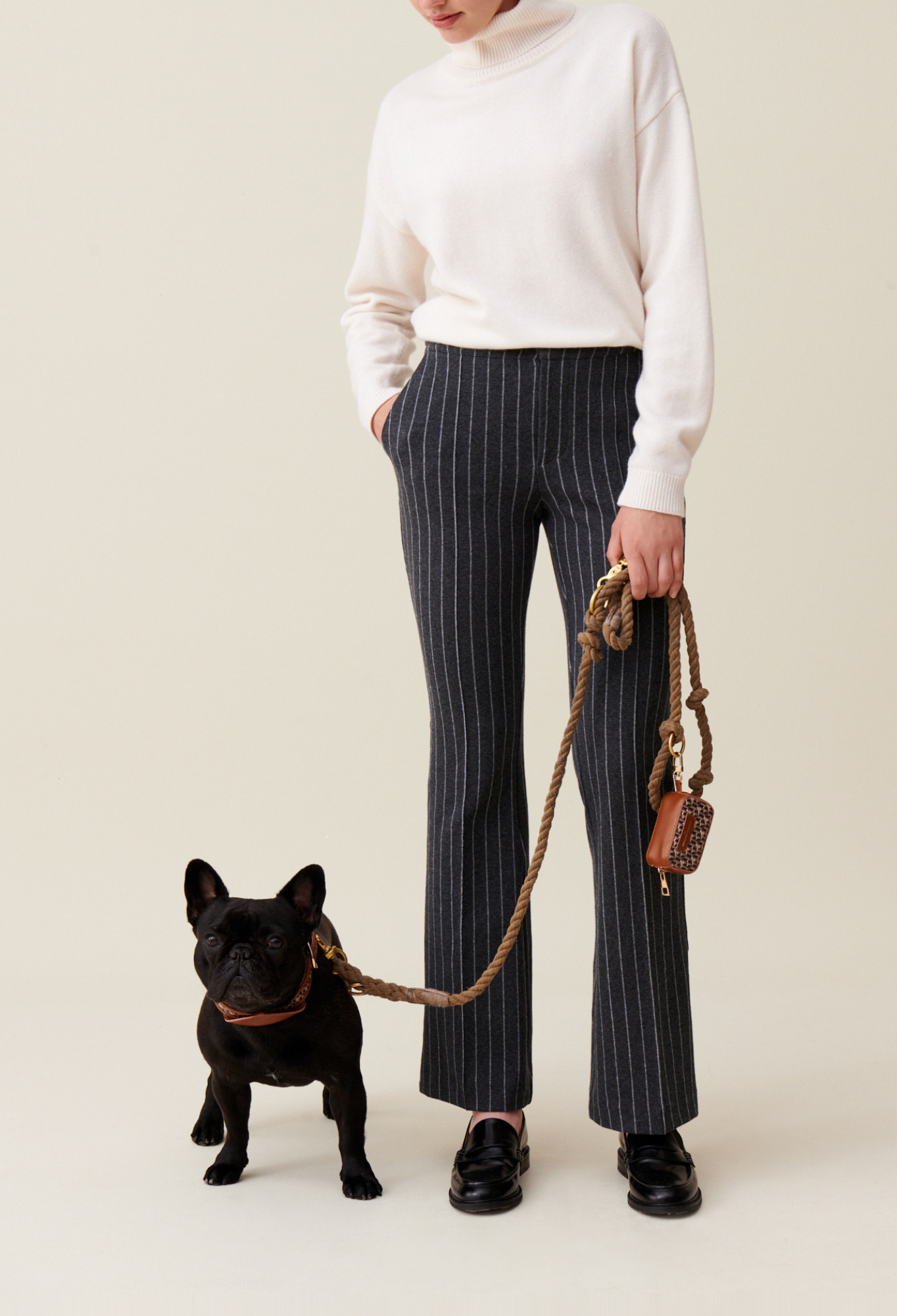 Pantalon flare à rayures