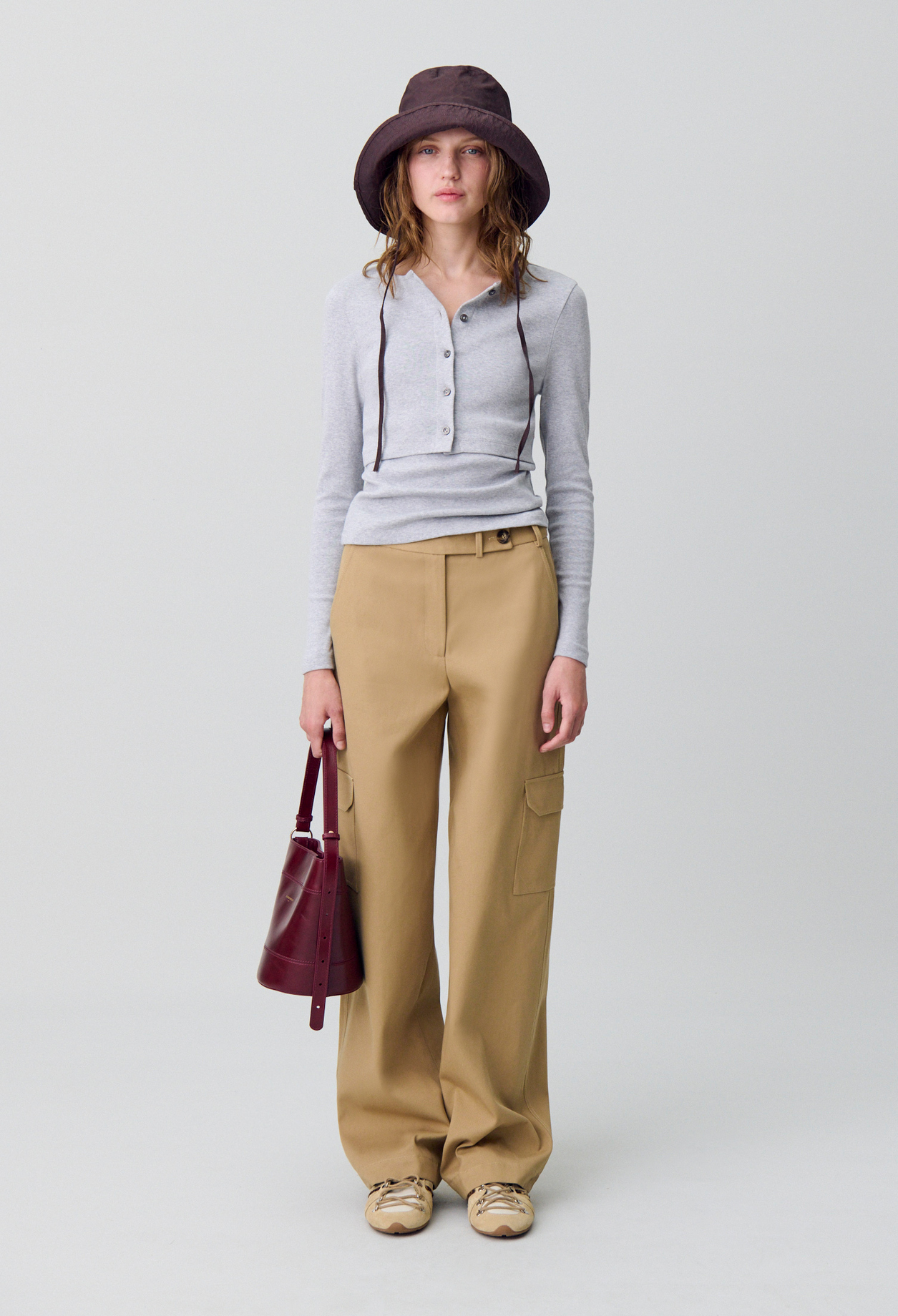 Set t-shirt cardigan coton - Femme - Gris - Taille L - Claudie Pierlot