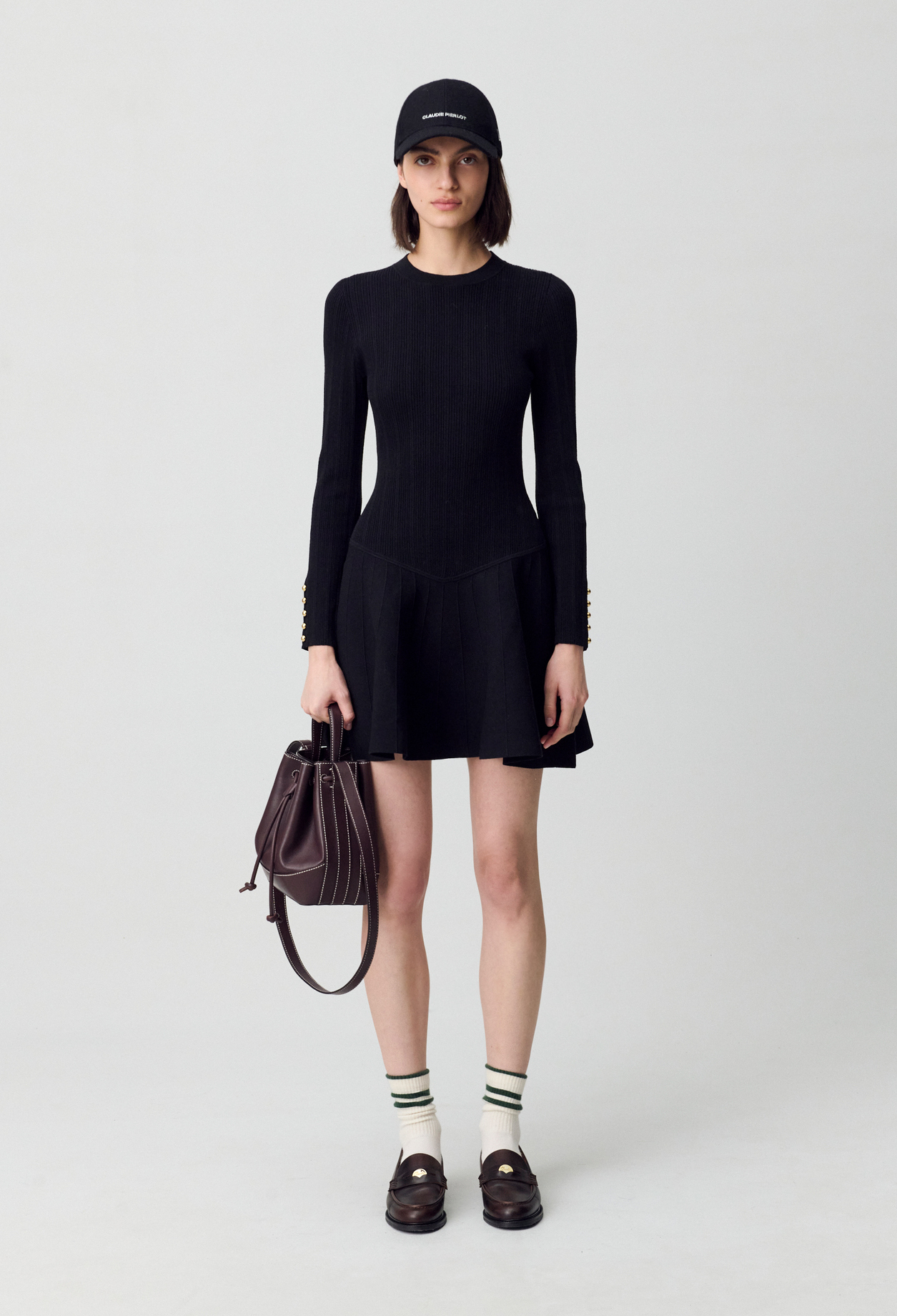 Claudie - Robe courte patineuse - Noir - Taille 1 - Pour Femme