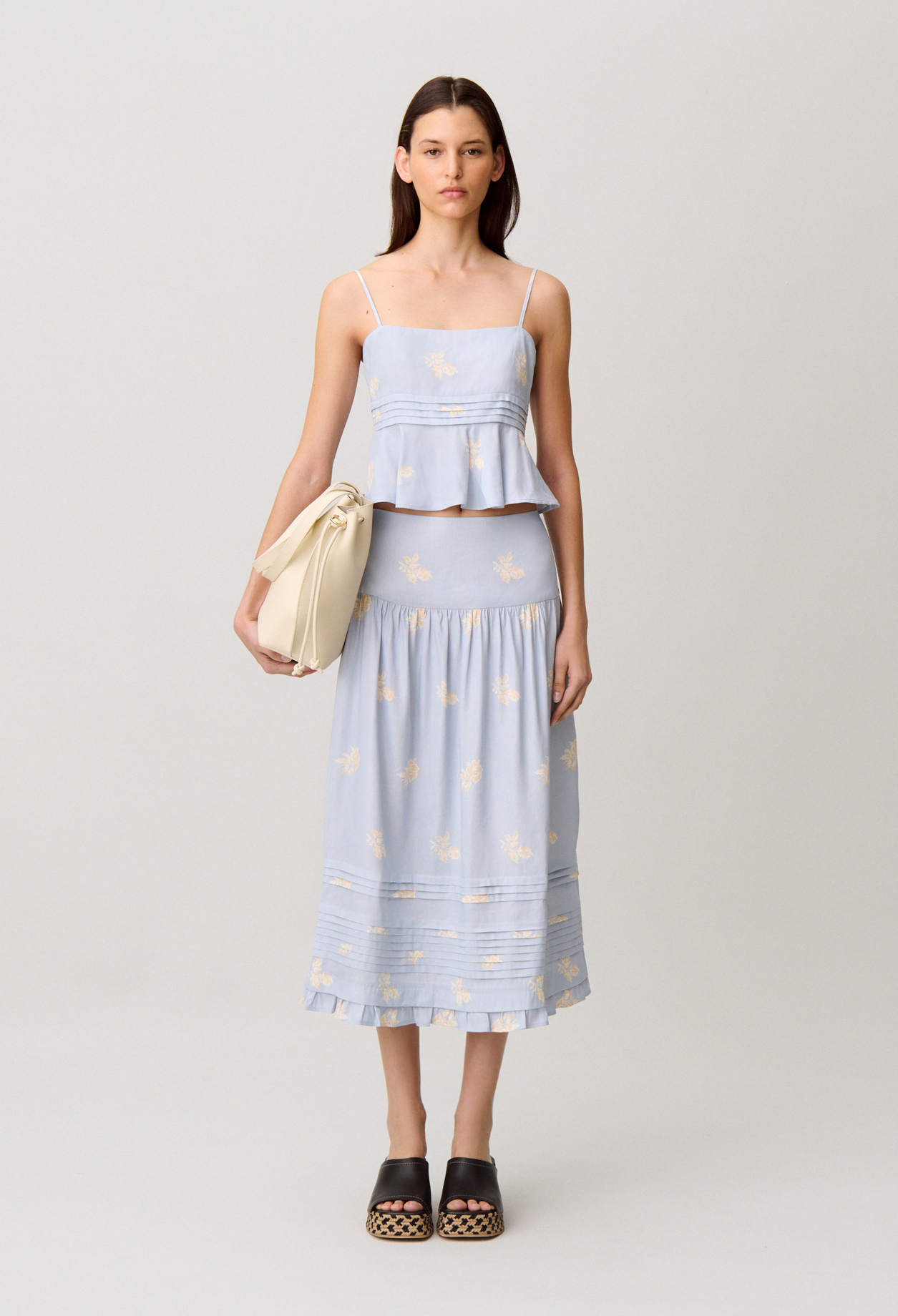 Jupe midi fleurs - Femme - Print Clair - Taille 34 - Claudie Pierlot