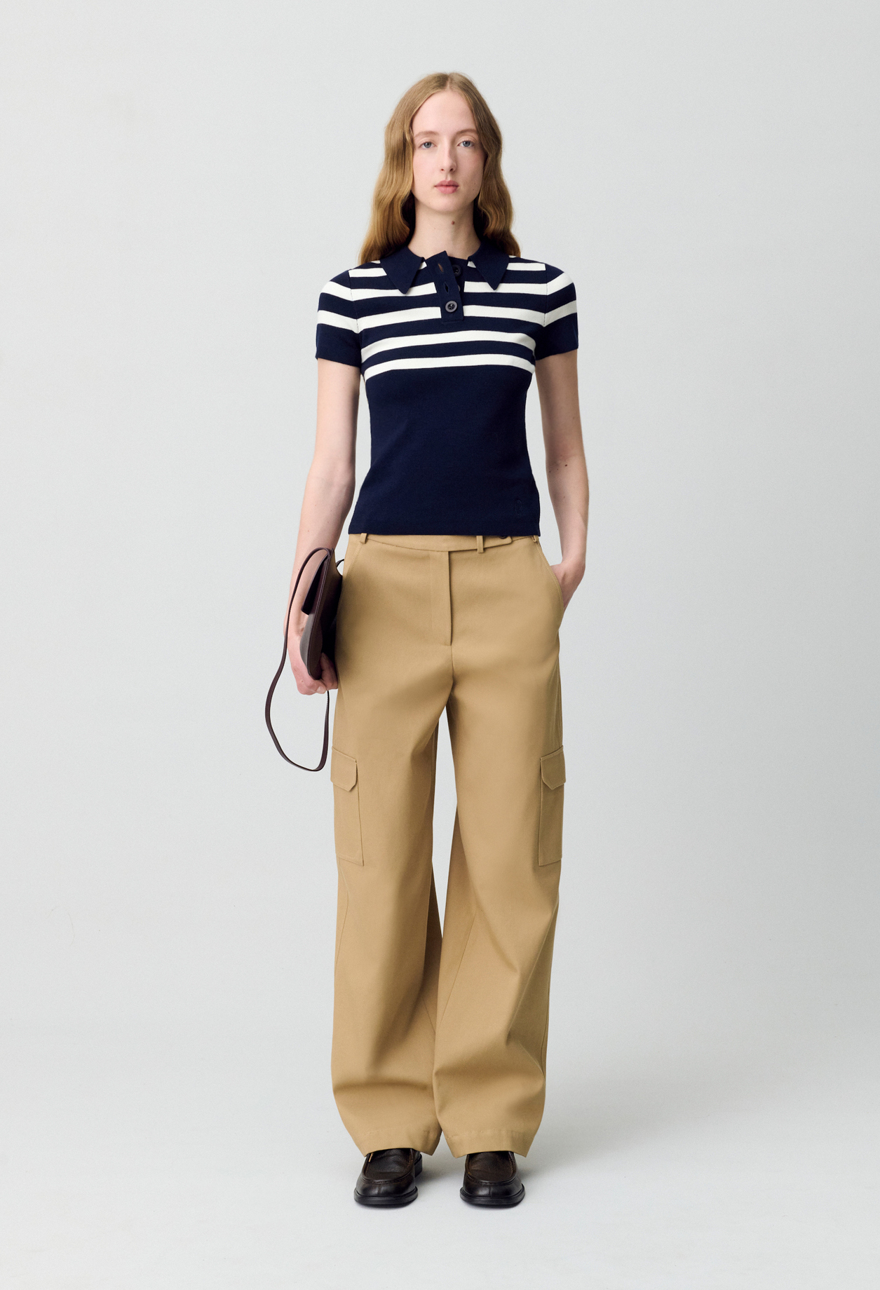 Top polo maille fine - Femme - Bicolore - Taille 2 - Claudie Pierlot