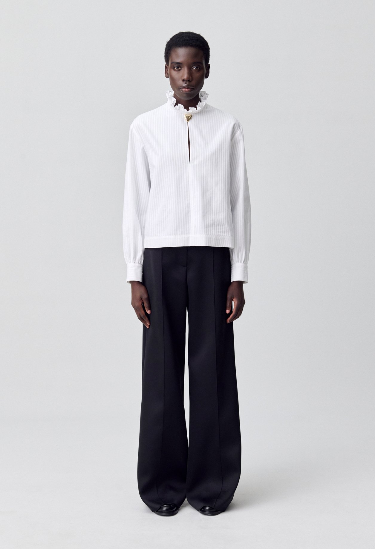 Blouse fluide rayée - Femme - Blanc - Claudie Pierlot