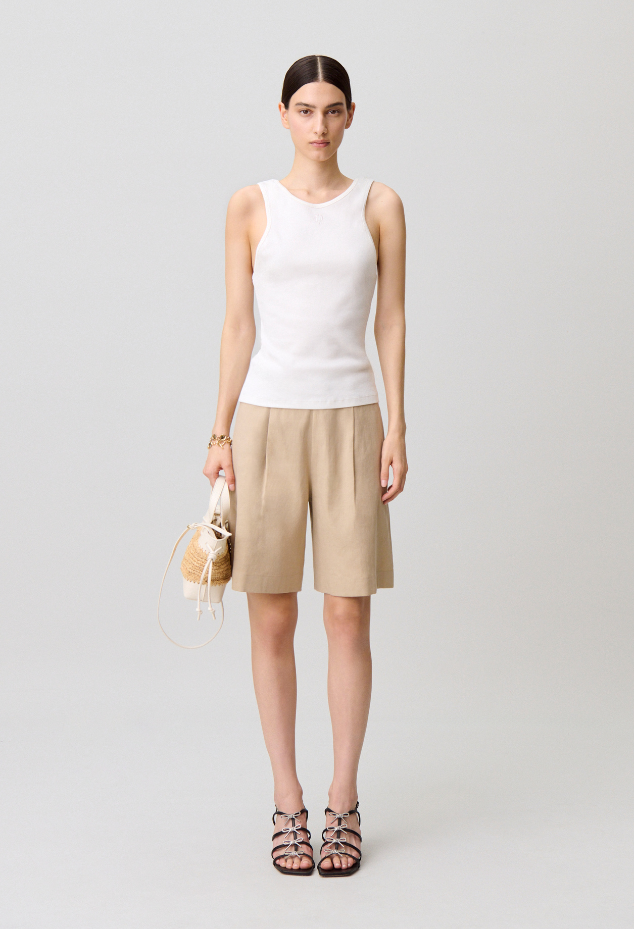 Bermuda lin - Femme - Sable - Taille 40 - Claudie Pierlot