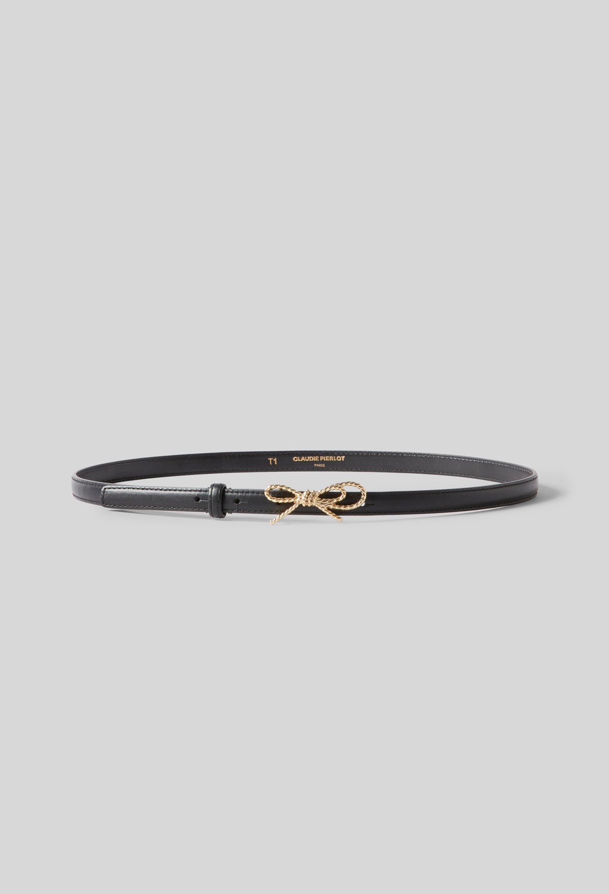 Ceinture Cuir noir avec noeud - Femme - Noir - Claudie Pierlot