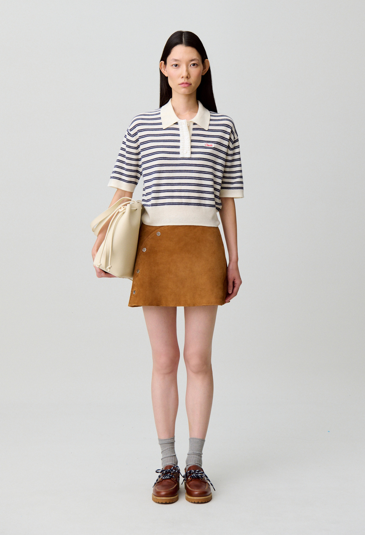 Claudie - Polo maille rayures - Bicolore - Taille 2 - Pour Femme
