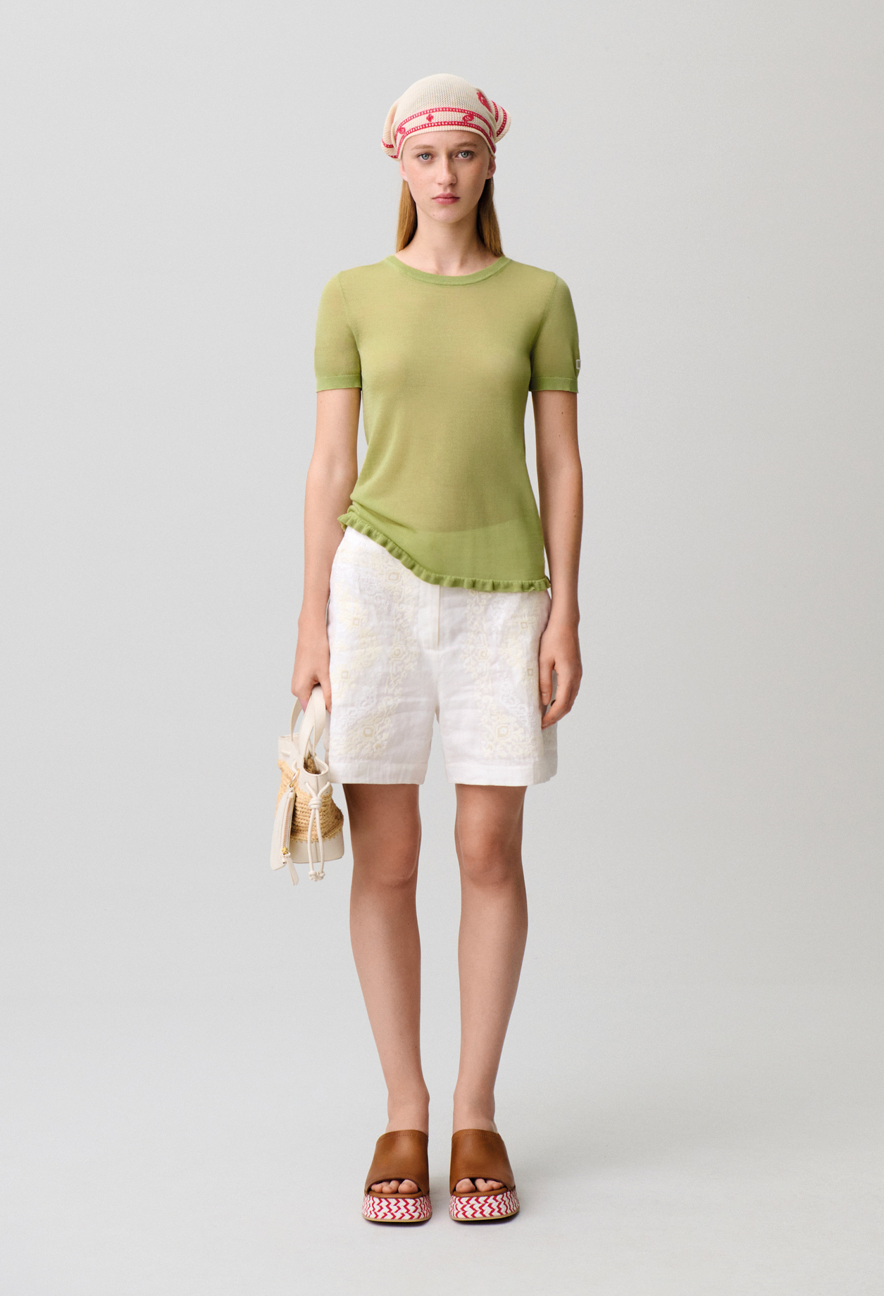 Claudie - Top maille volants - Pistache - Taille 1 - Pour Femme