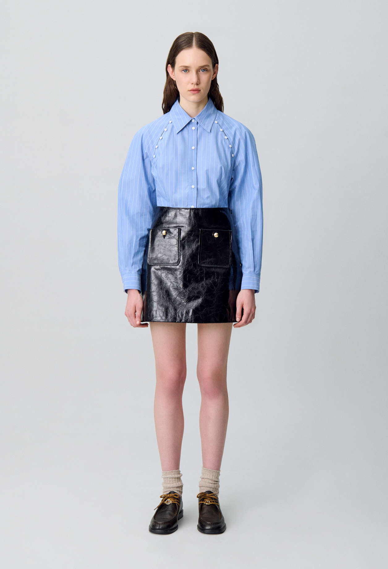 Claudie - Chemise popeline coton - Bicolore - Taille 42 - Pour Femme