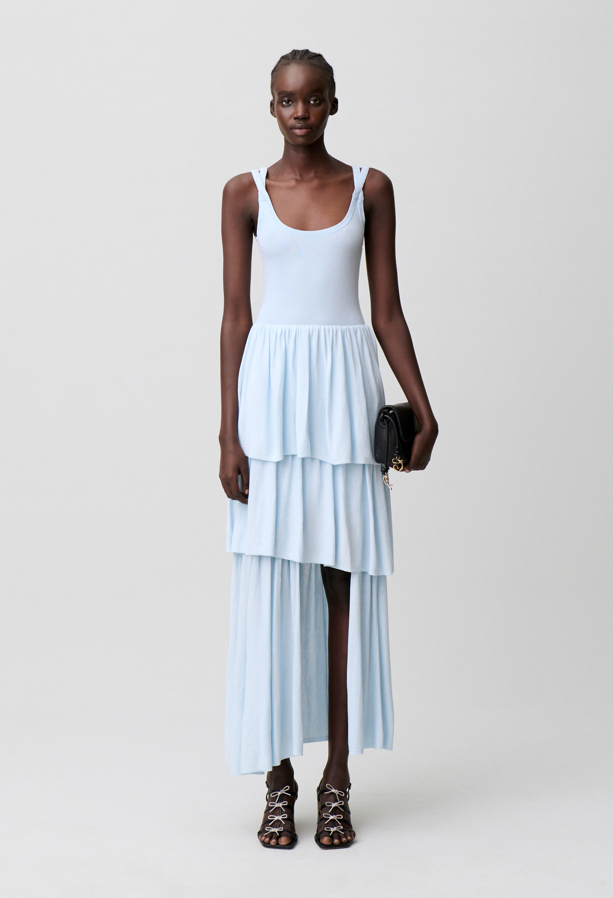 Robe longue maille - Femme - Bleu Nuage - Taille 3 - Claudie Pierlot
