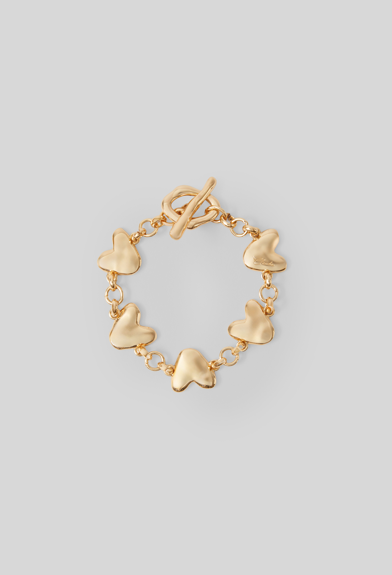 Bracelet chaîne coeurs martelés Bracelet chaîne coeurs martelés