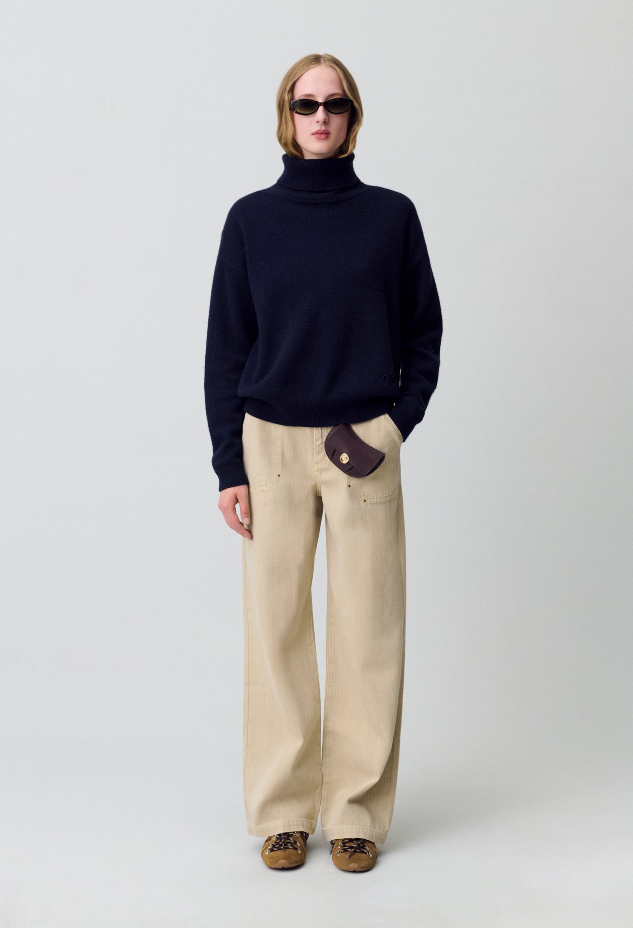 Pull cachemire bleu marine - Claudie Pierlot - Modalova