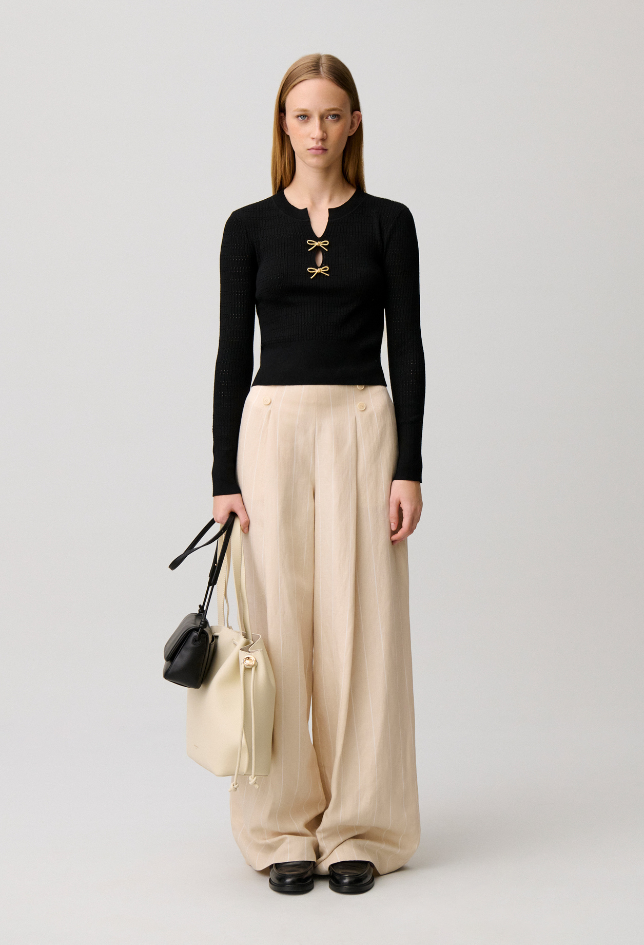 Pull maille fine noeuds - Femme - Noir - Taille M - Claudie Pierlot