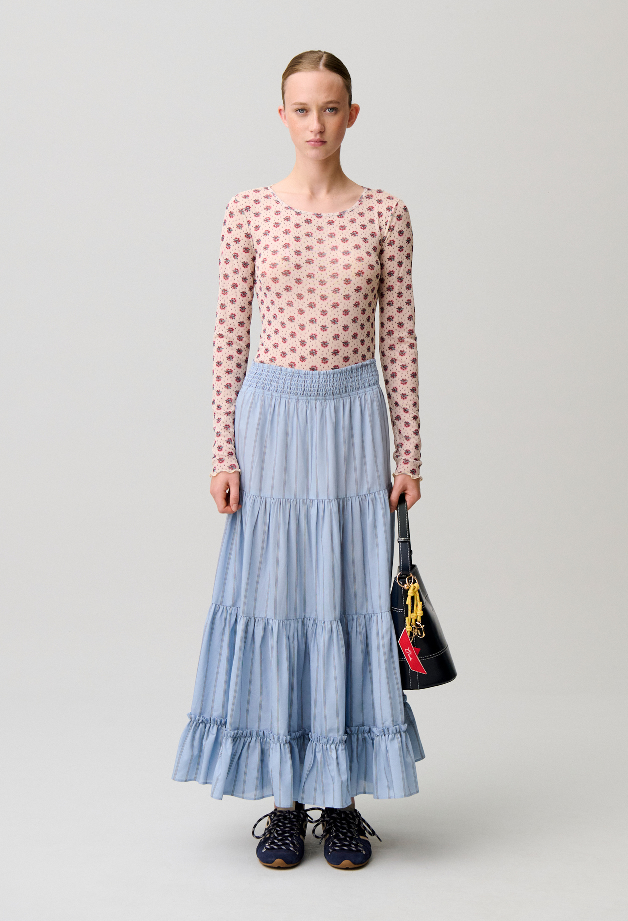 Claudie - Jupe longue rayée - Bicolore - Taille 38 - Pour Femme