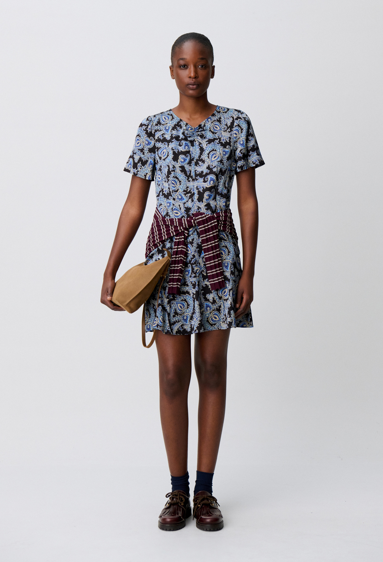 Claudie - Robe courte fluide imprimée - Print Fonce - Taille 38 - Pour Femme
