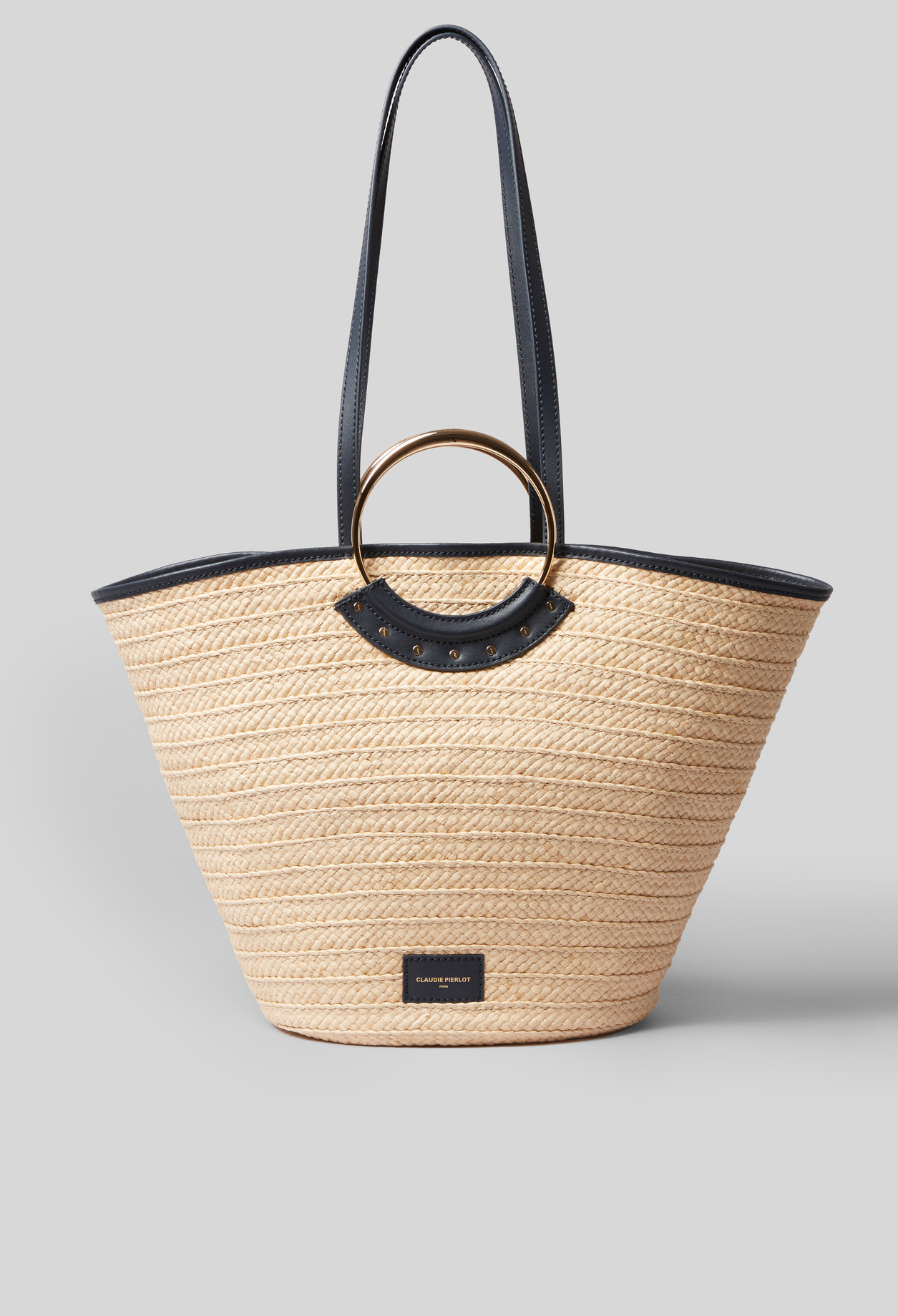 Panier raphia tressé à anses - Claudie Pierlot - Modalova