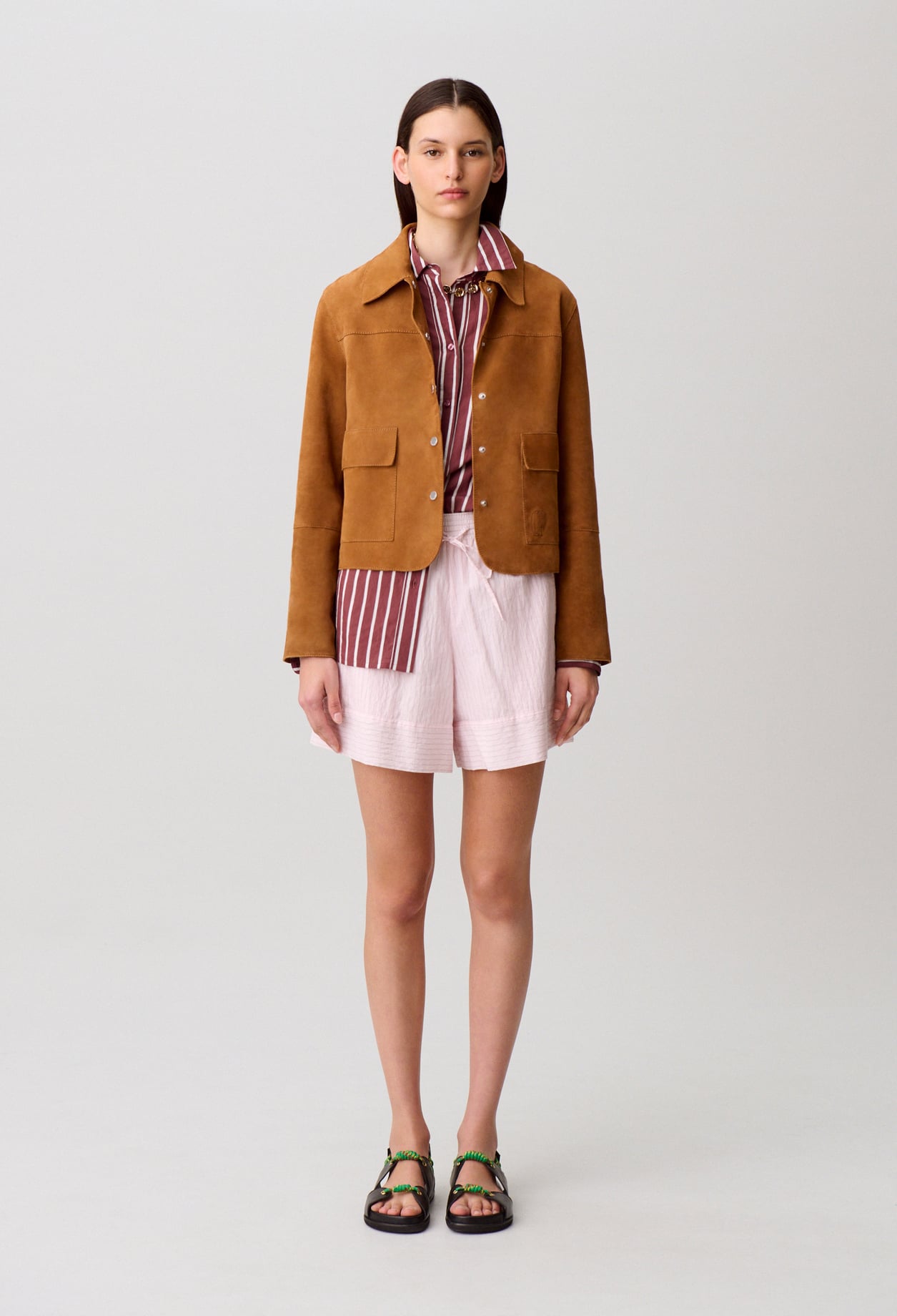 Short rayures - Femme - Rose Pale - Taille 40 - Claudie Pierlot