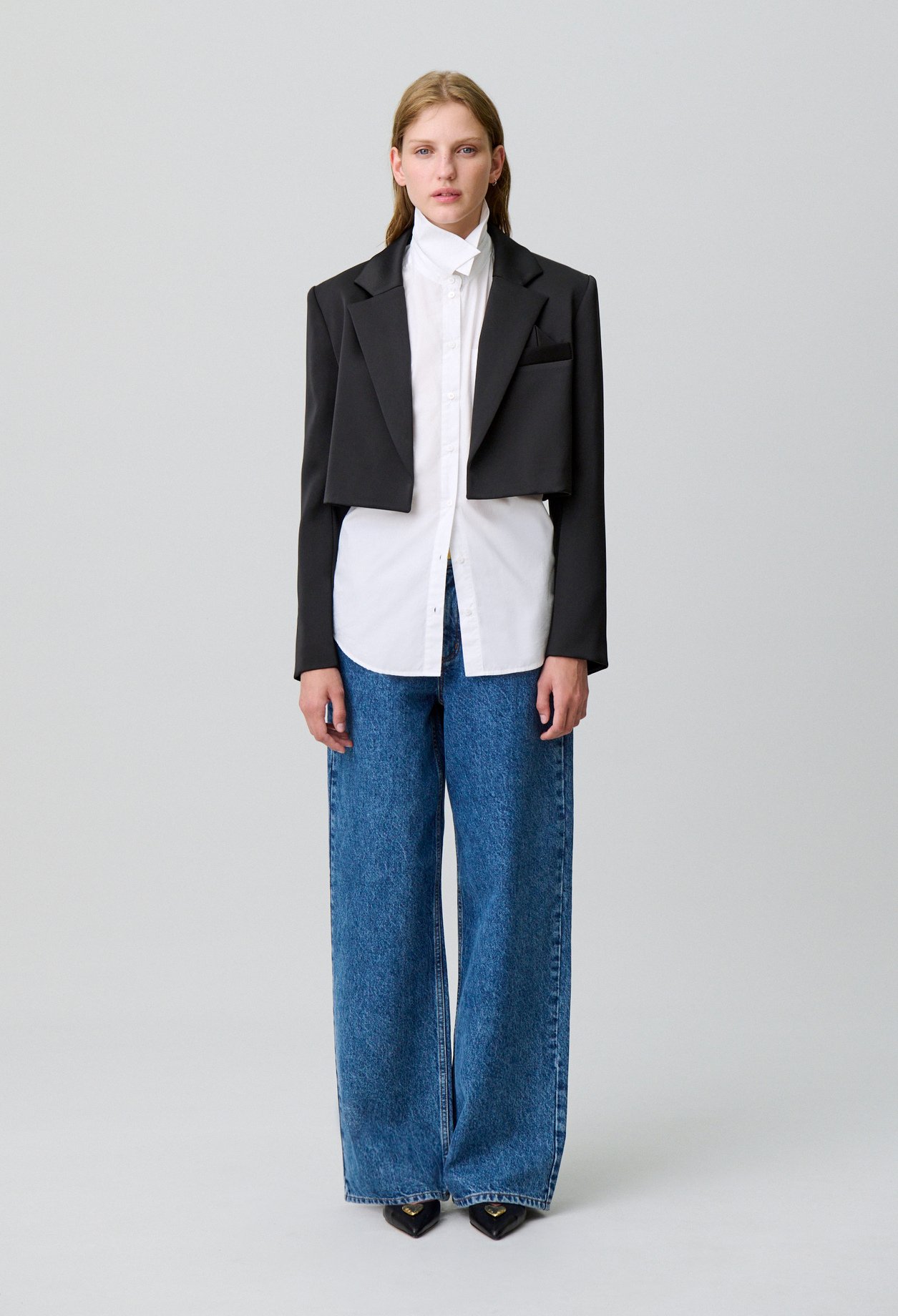 Veste satinée tailleur - Femme - Noir - Claudie Pierlot