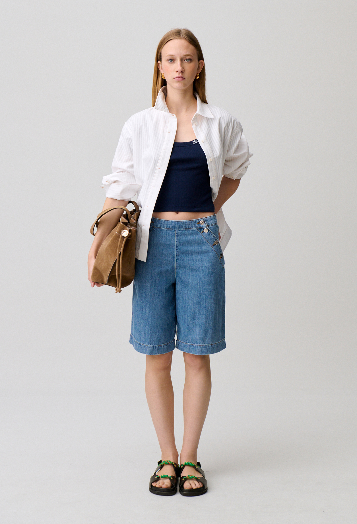 Claudie - Short à pont denim - Denim Bleu Clair - Taille 34 - Pour Femme