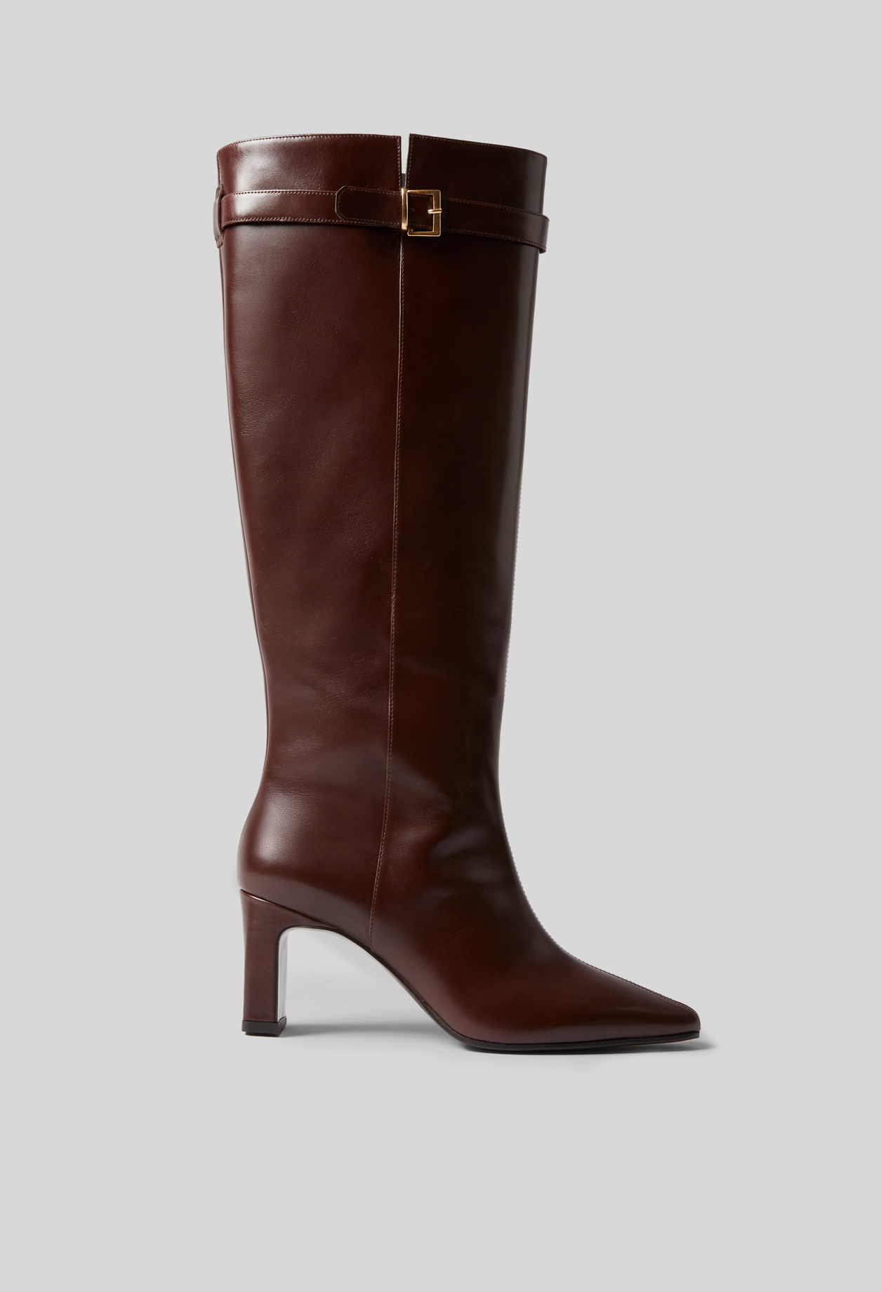 Bottes à talons cuir - Femme - Chocolat - Taille 38 - Claudie Pierlot