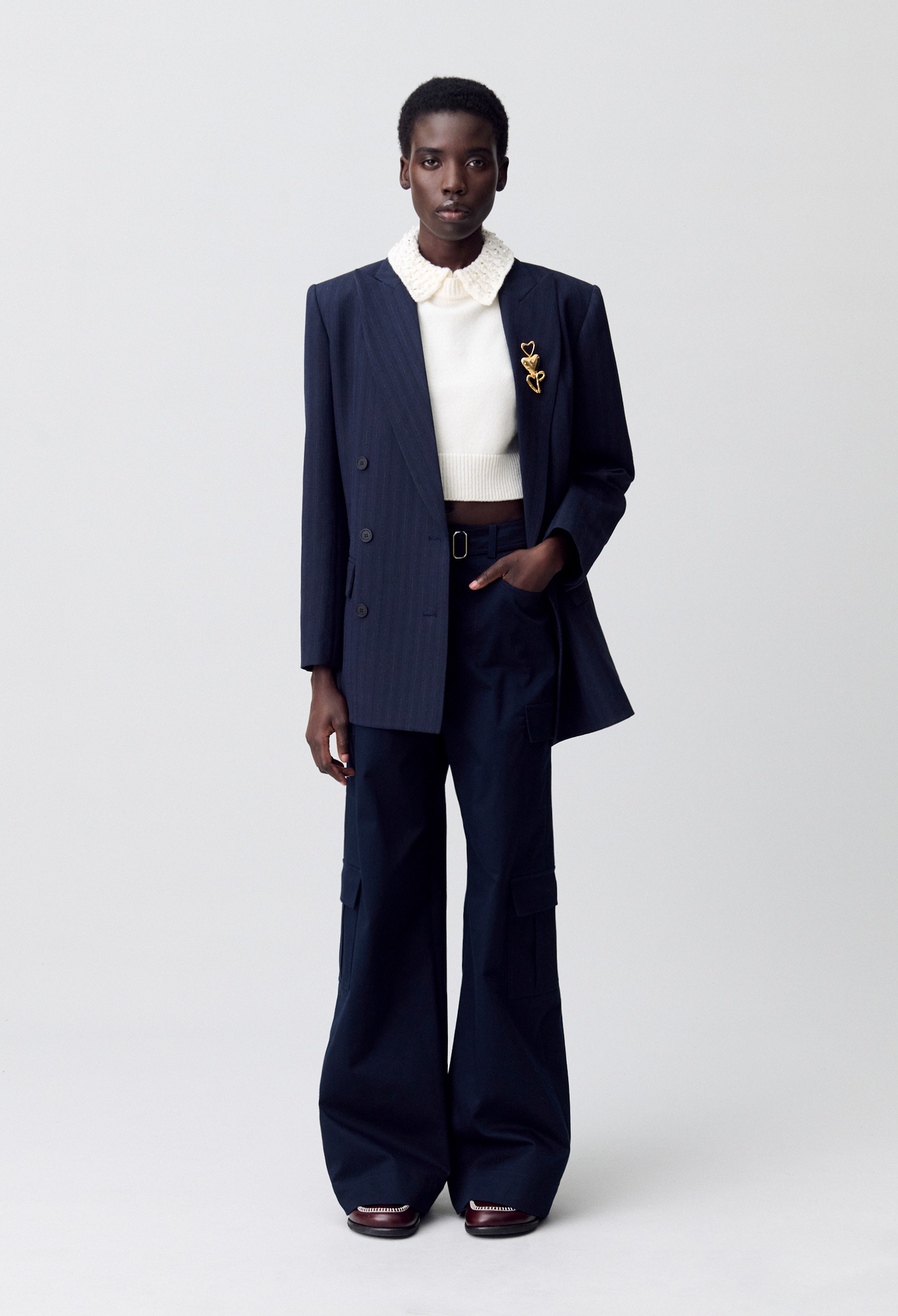 Top maille court - Femme - Ecru - Claudie Pierlot