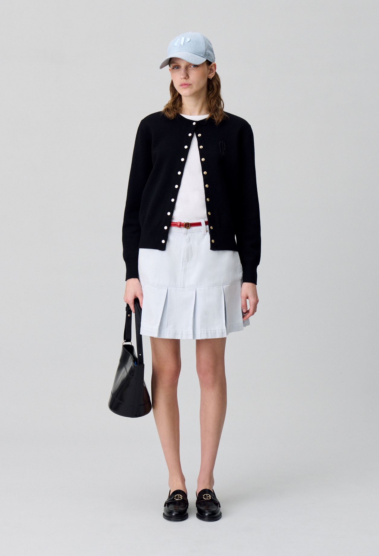 Jupe denim courte à plis - Claudie Pierlot - Modalova