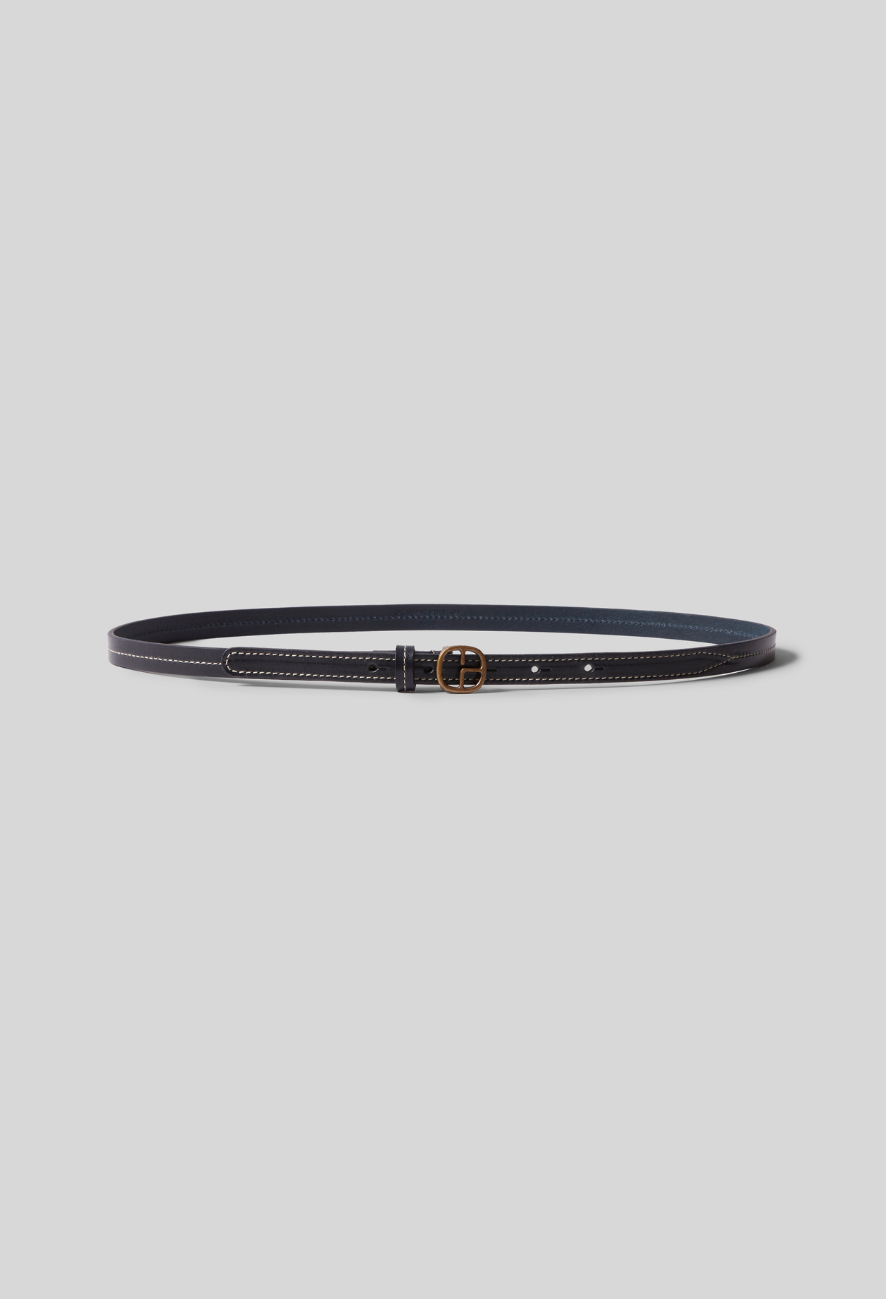 Claudie - Ceinture cuir contrastée - Marine - Taille 3 - Pour Femme