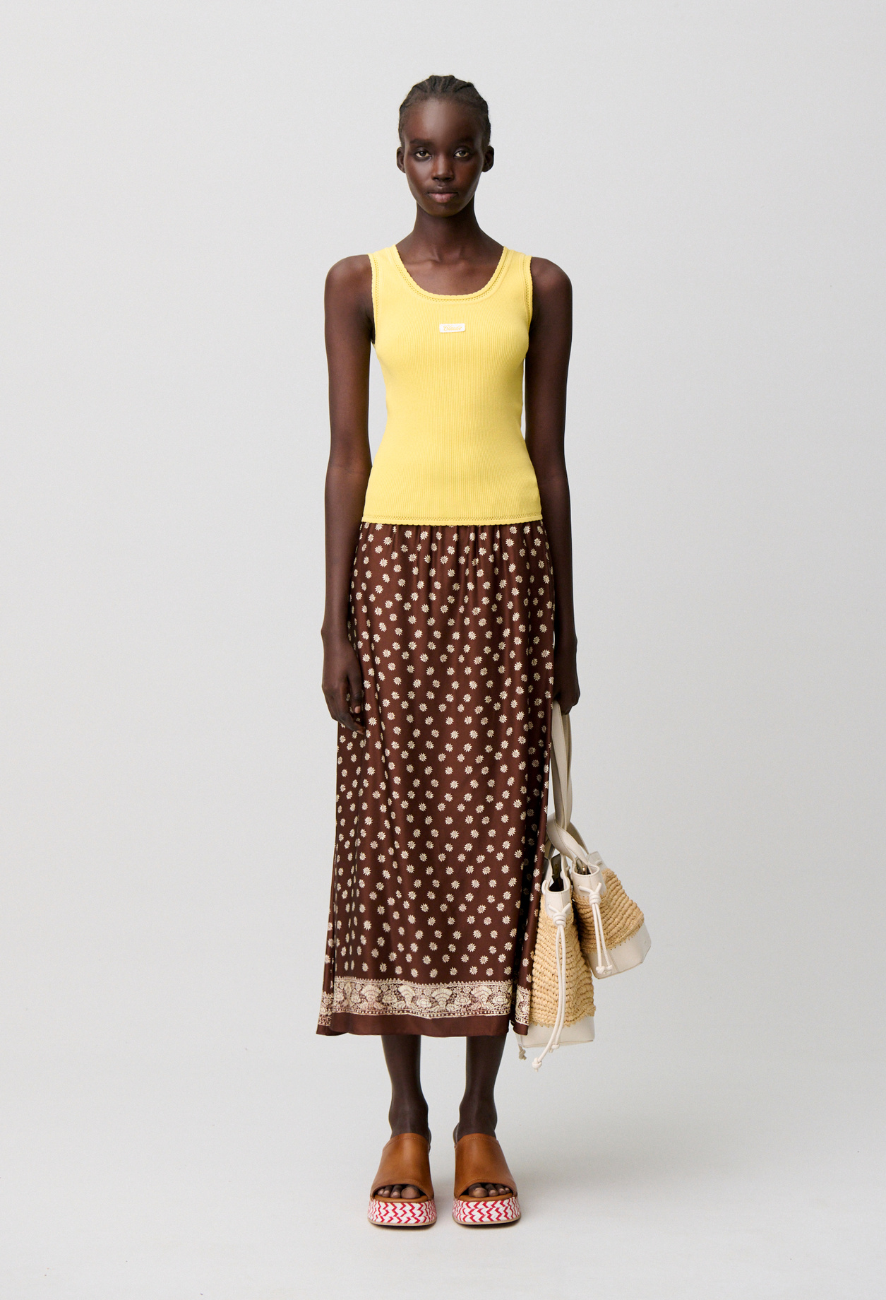 Top maille col rond - Femme - Jaune Soleil - Taille 3 - Claudie Pierlot
