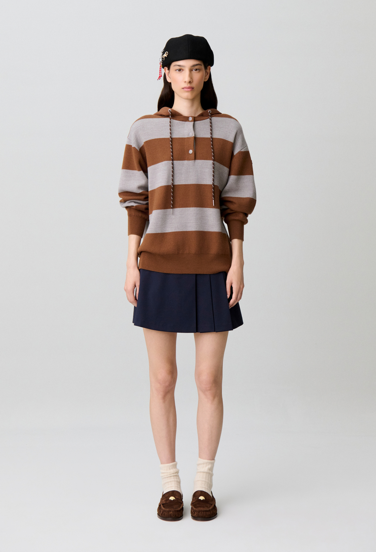 Claudie - Pull large en maille rayé - Multico - Taille 1 - Pour Femme